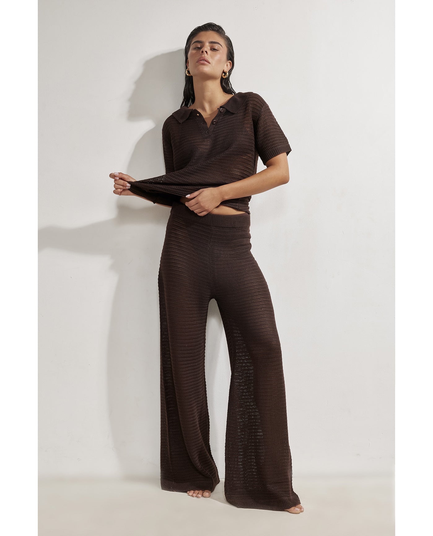 Diana Flare Beach Pants Cover-Up-Brown