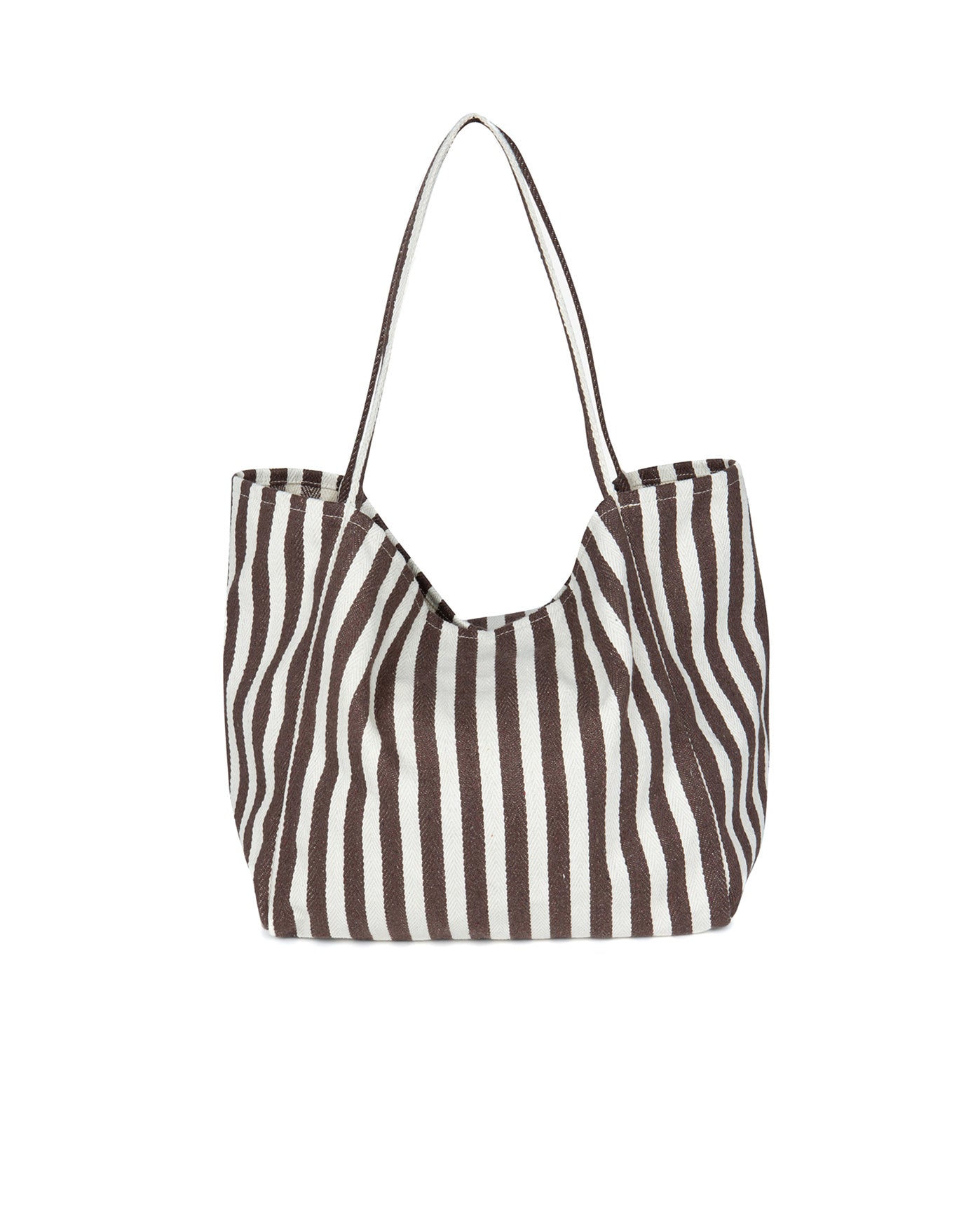 Sabs Stripe Beach Tote-Brown