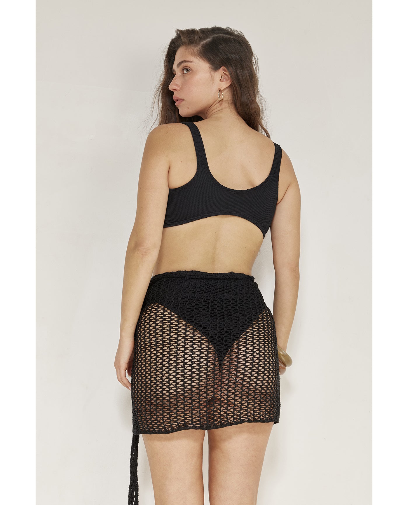 Porto Mini Crochet Pareo Cover-Up-Black