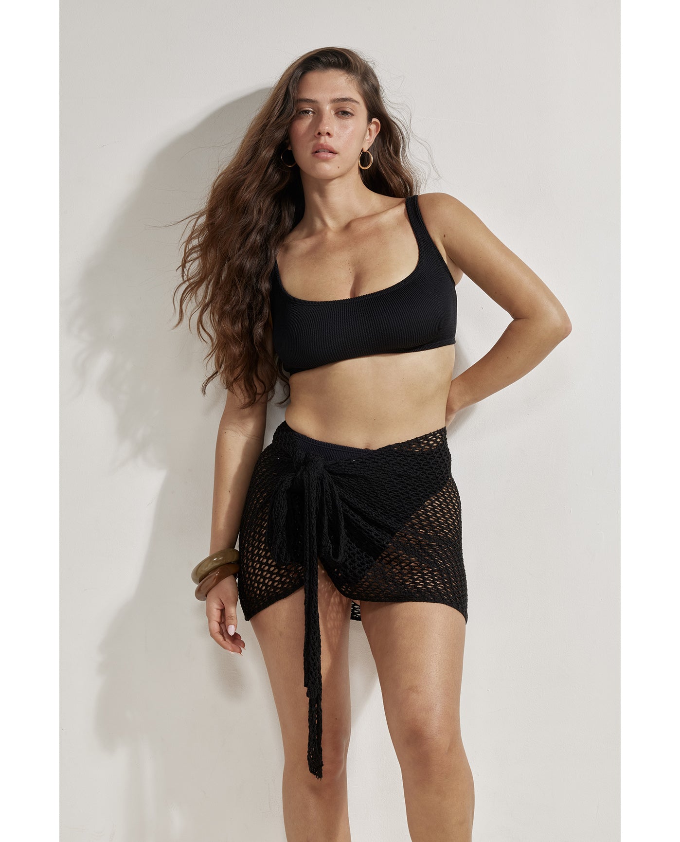 Porto Mini Crochet Pareo Cover-Up-Black