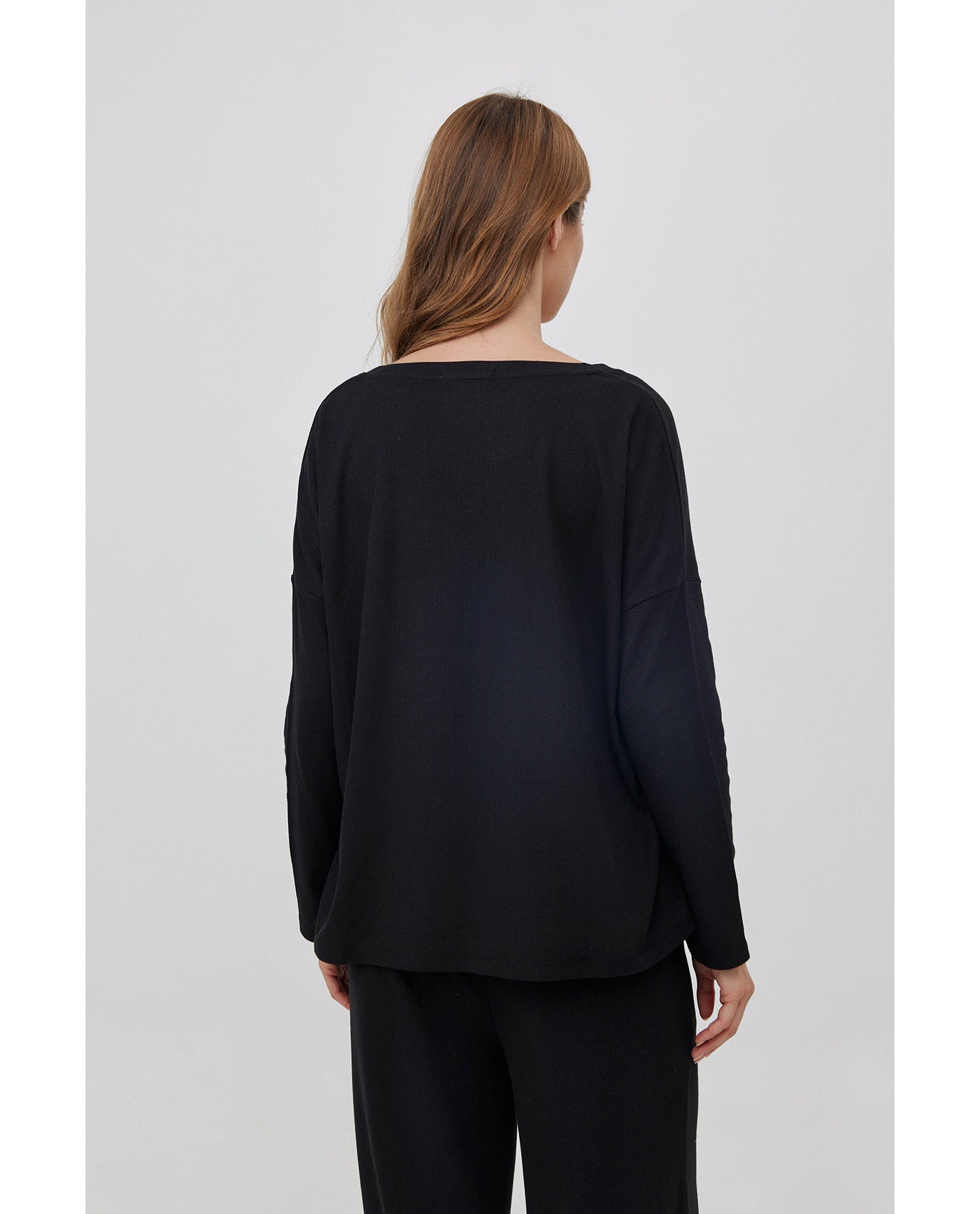 Sandy Days Loungewear Top -Black