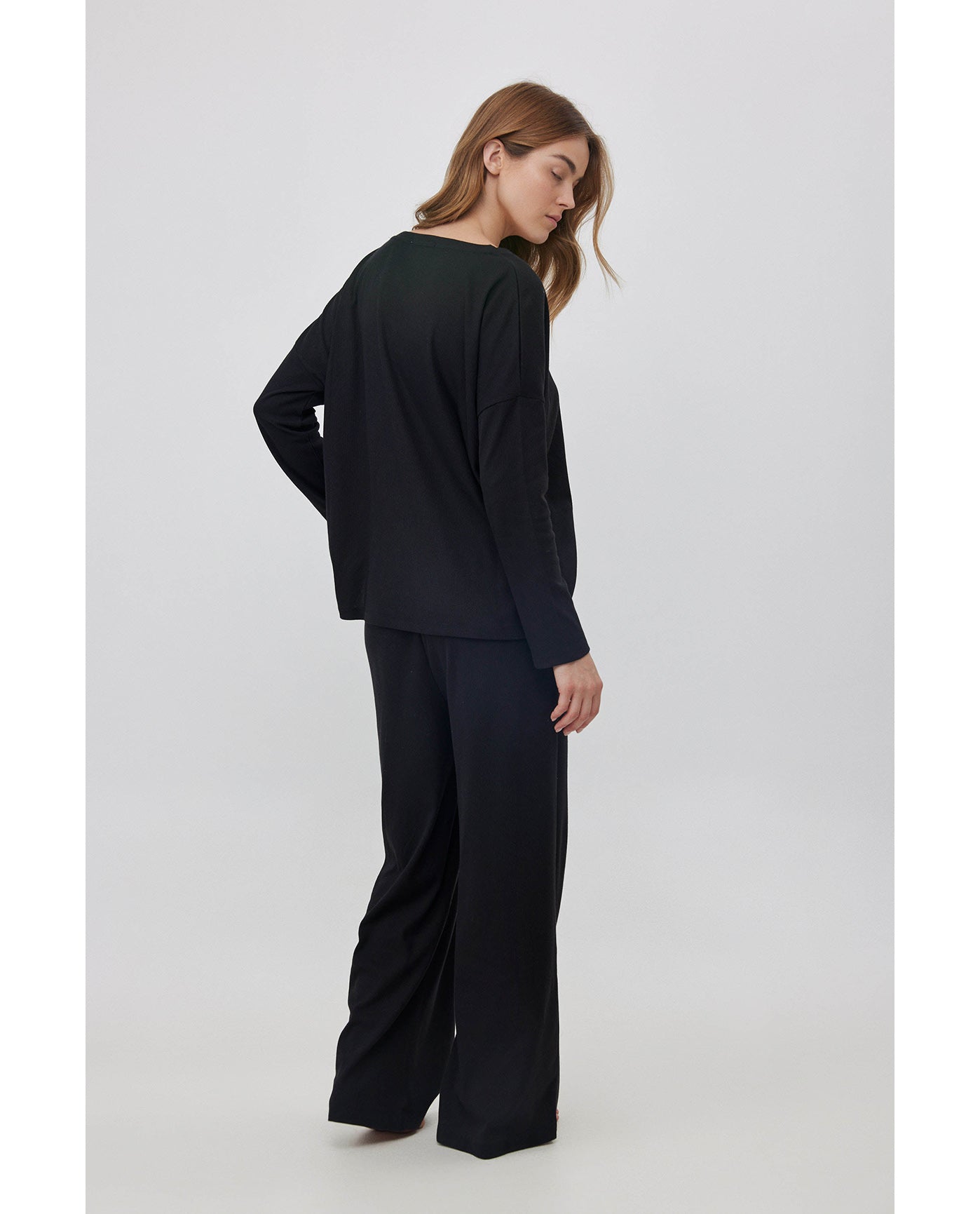 Sandy Days Loungewear Top -Black