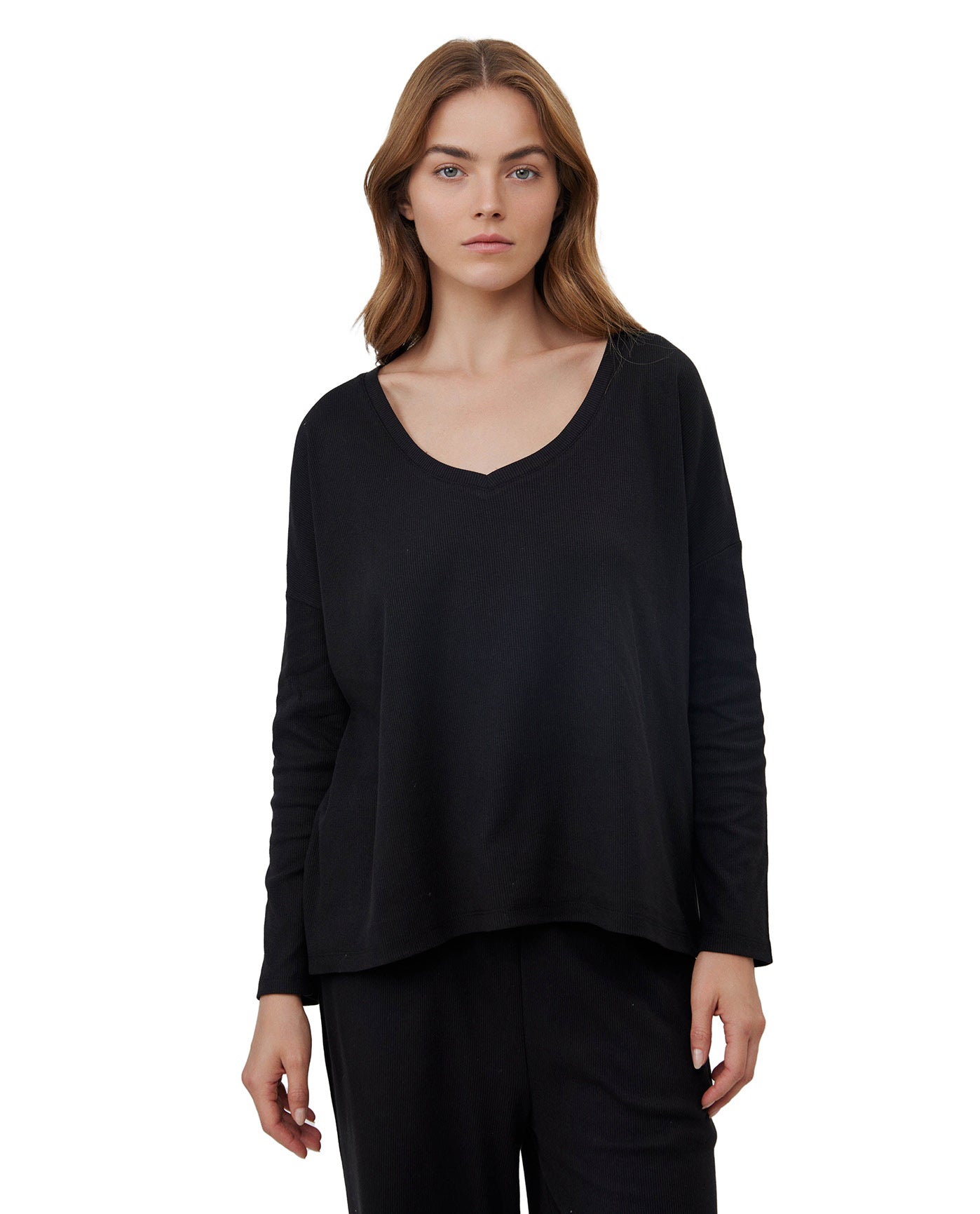 Sandy Days Loungewear Top -Black