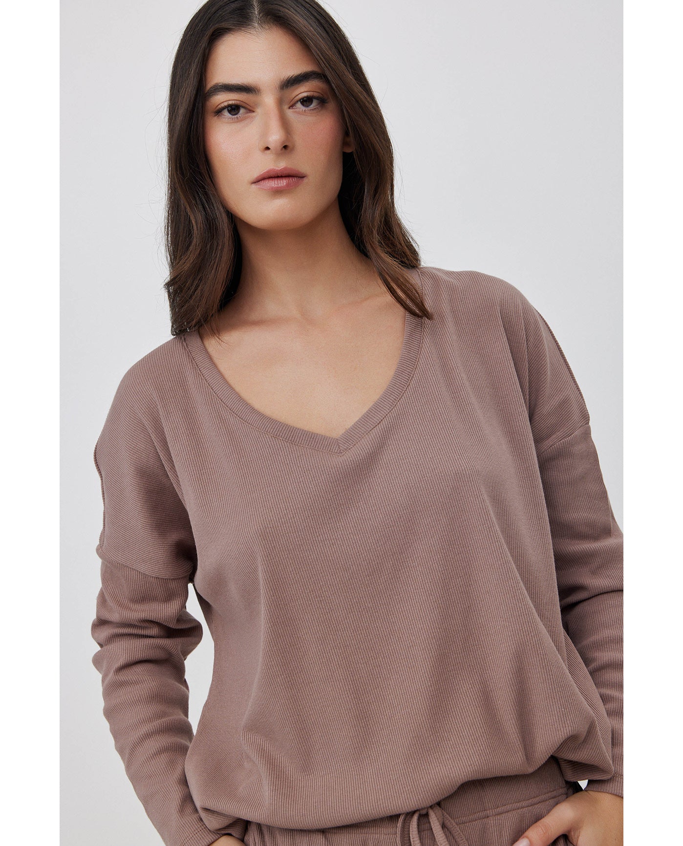 Sandy Days Loungewear Top -Coffee