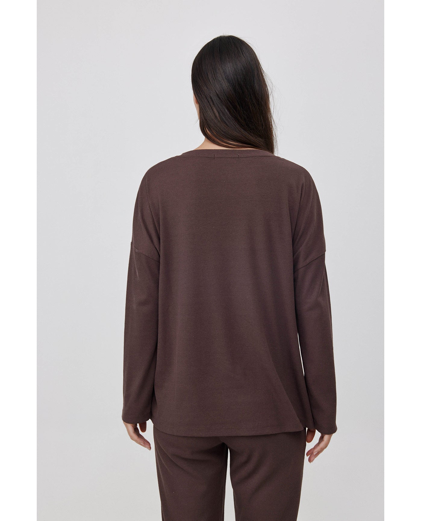 Sandy Days Loungewear Top -Dark / bro