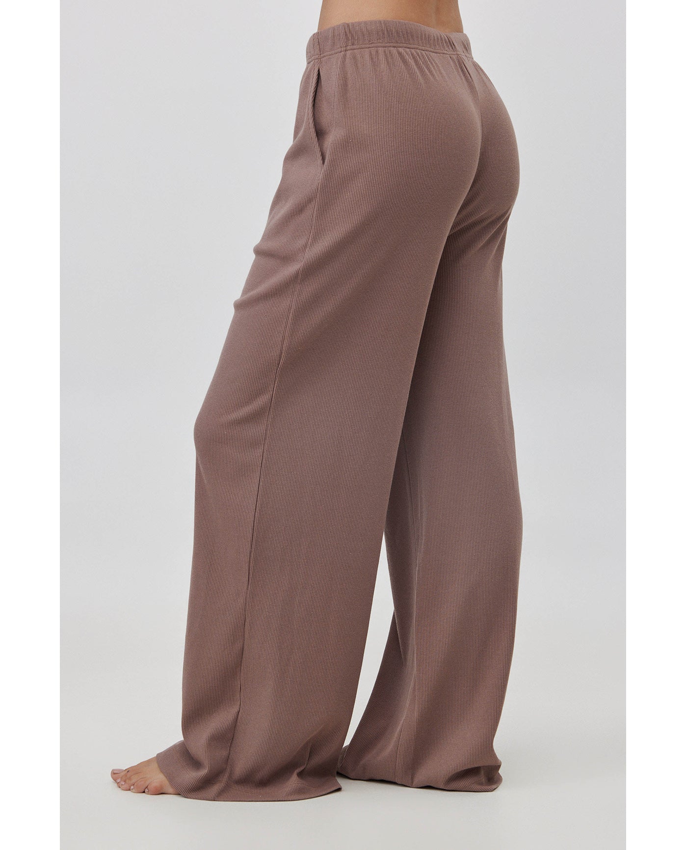 Sandy Days Loungewear Wide Leg Bottoms -Coffee