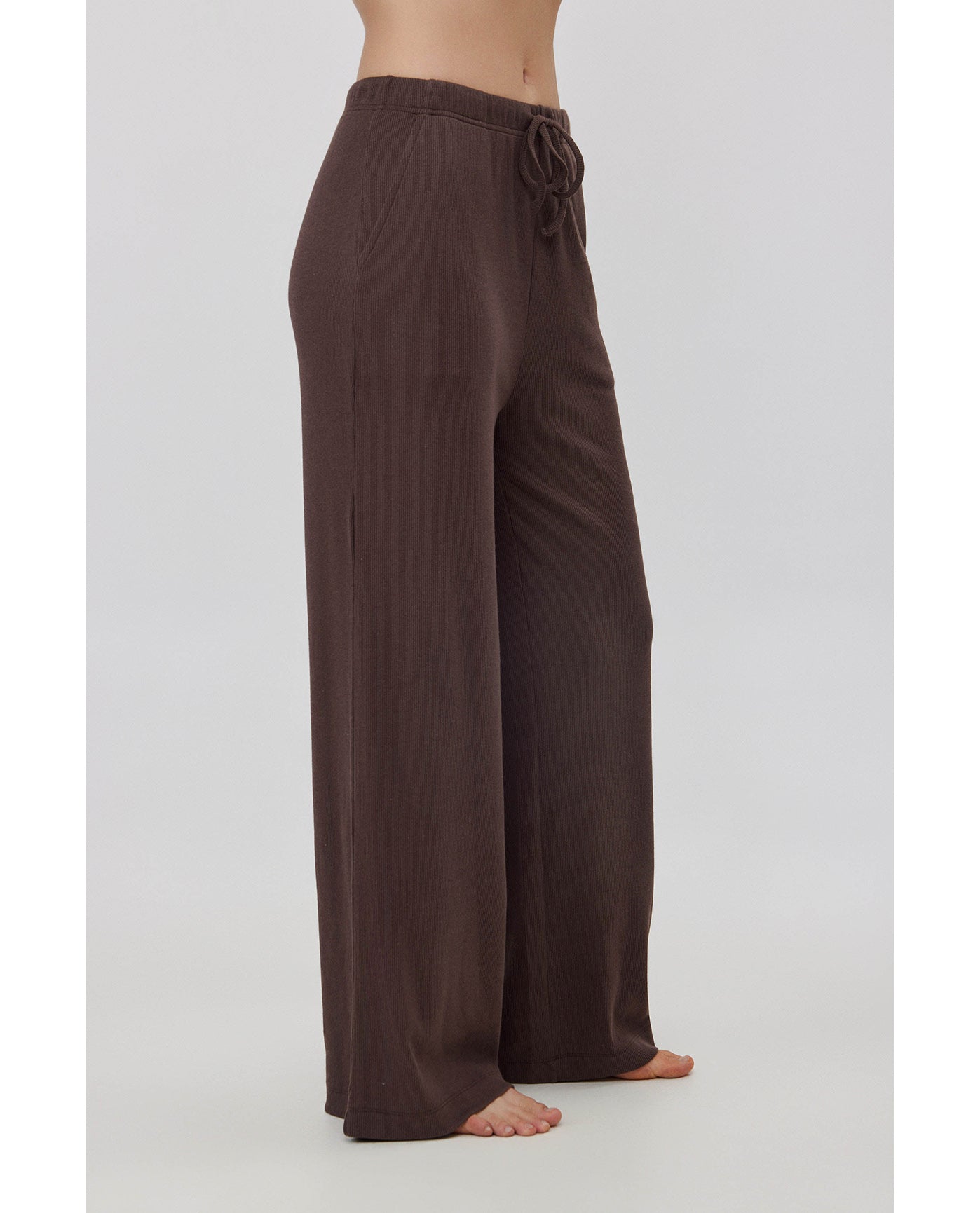 Sandy Days Loungewear Wide Leg Bottoms-Dark / bro