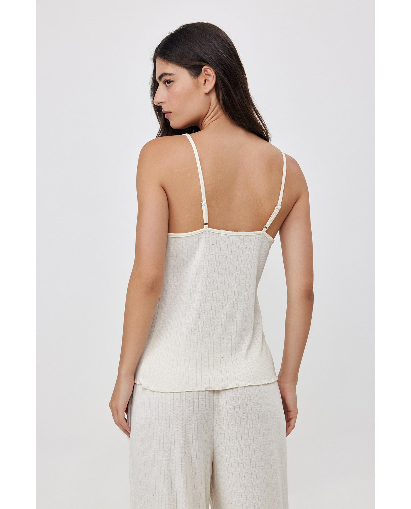Daydream Pointelle Loungewear Tank Top -Cream