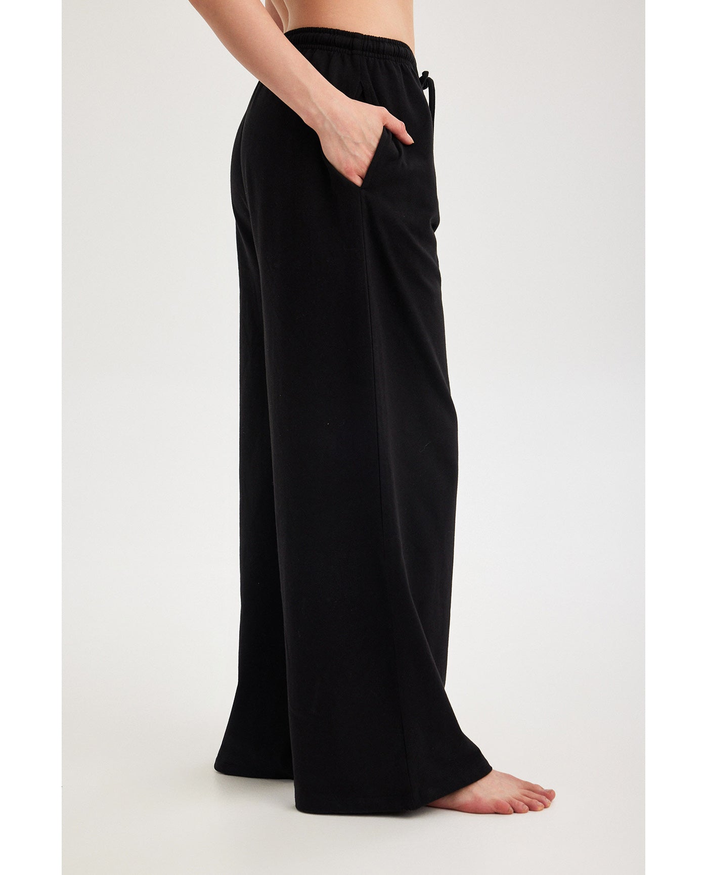 Gottex Beach LifeSummer Lounge Cotton Wide Leg Pant-BlackLoungewear