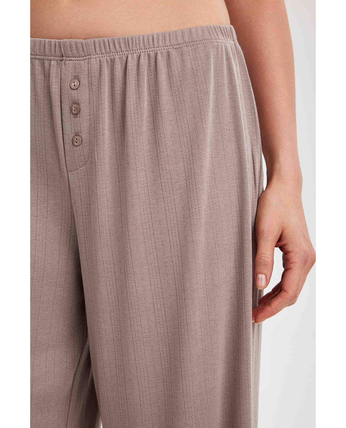 Gottex Beach LifeSummer Lounge Pointelle Wide Leg Pant-MinkLoungewear