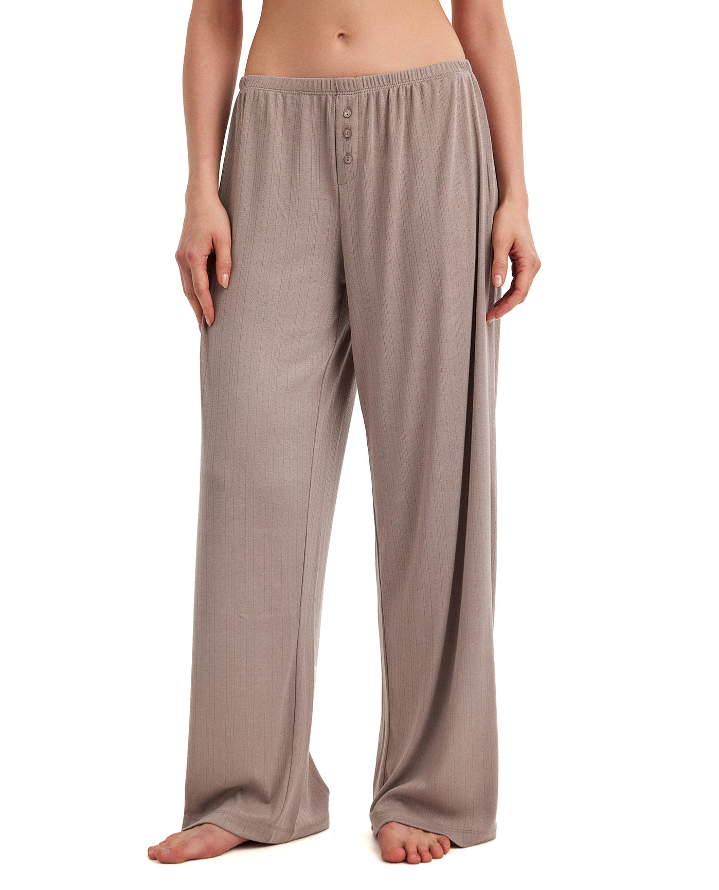 Summer Lounge Pointelle Wide Leg Pant-Mink Gottex Beach Life
