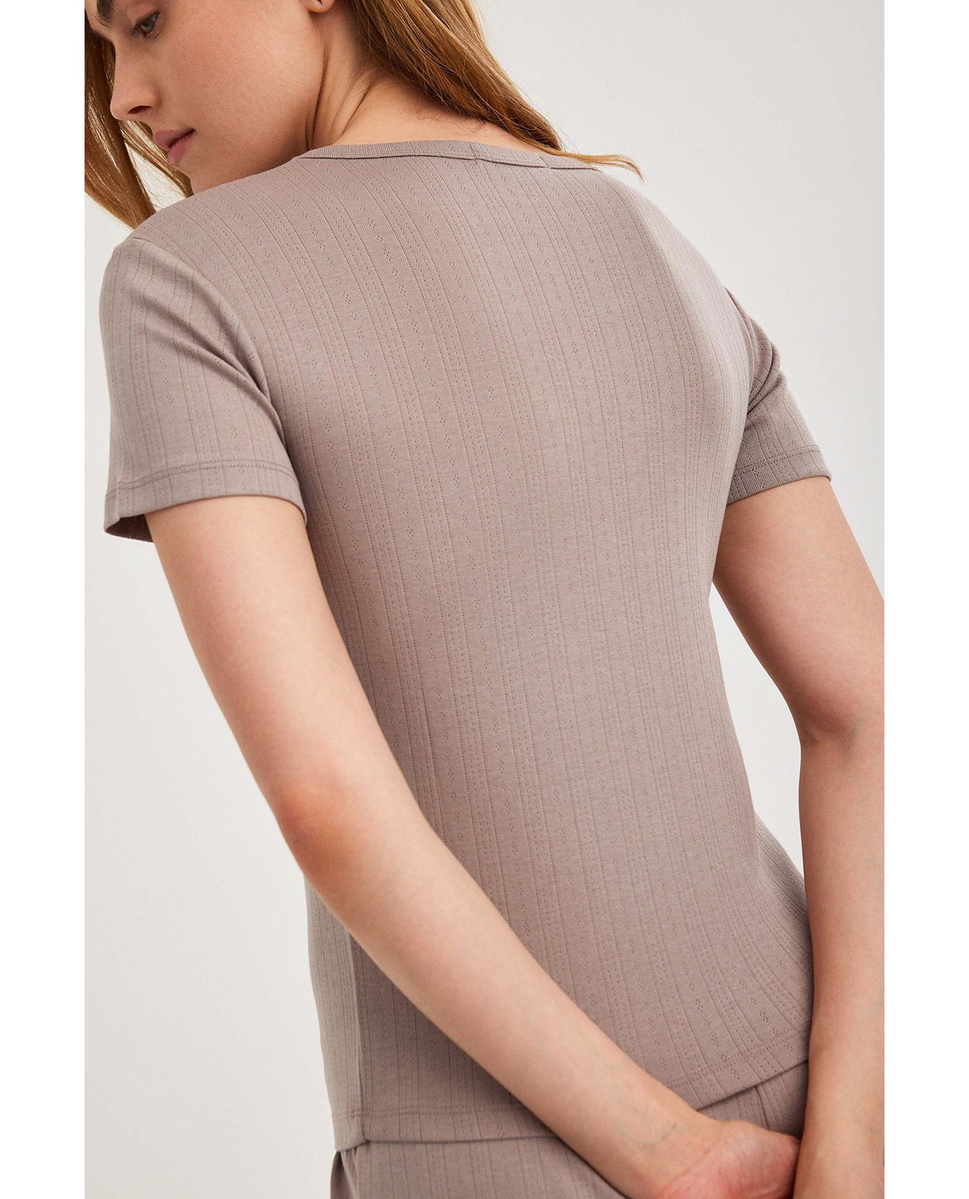 Gottex Beach LifeSummer Lounge Pointelle T Shirt-MinkLoungewear