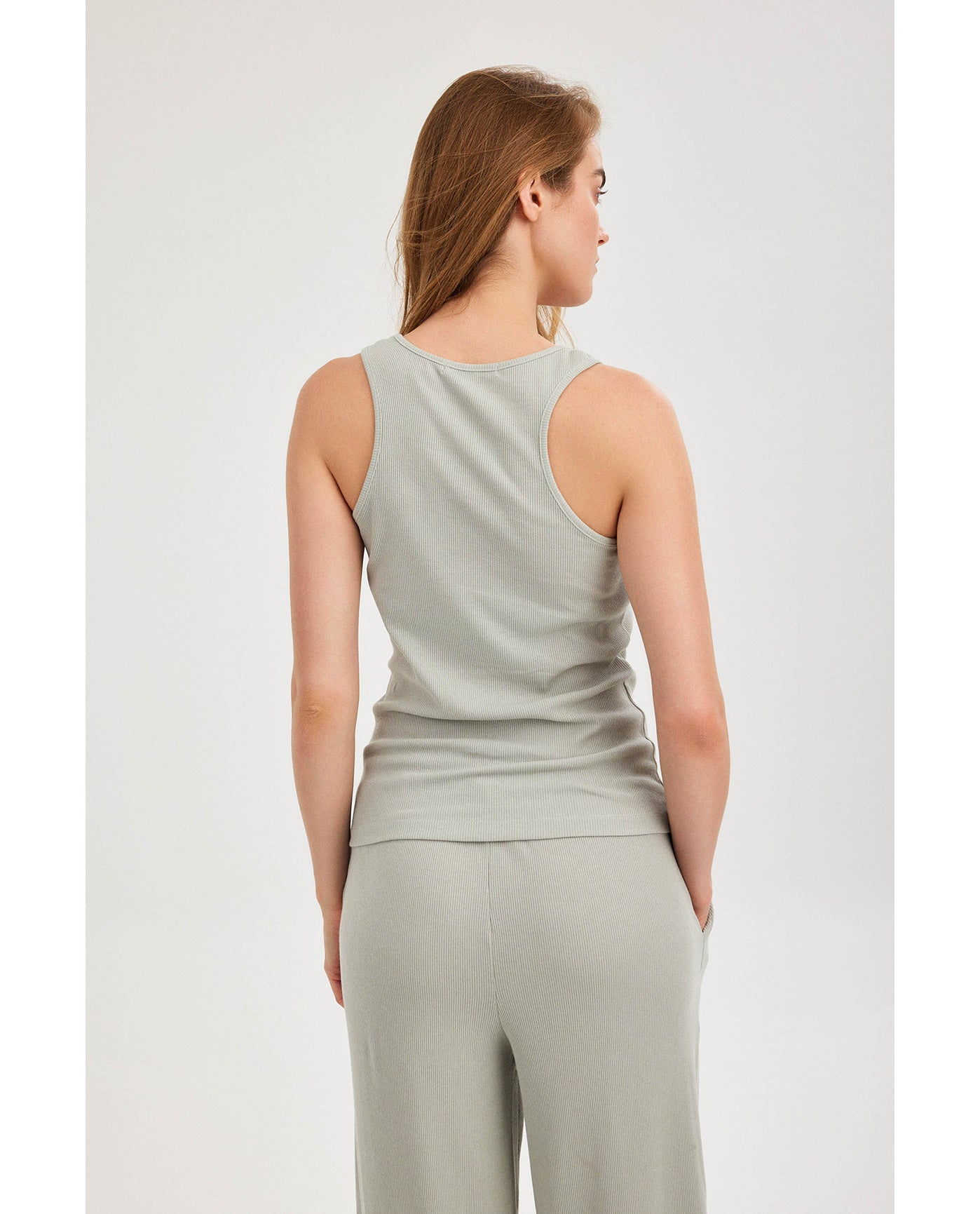 Gottex Beach LifeSummer Lounge Ribbed Racerback Tank Top-MintLoungewear