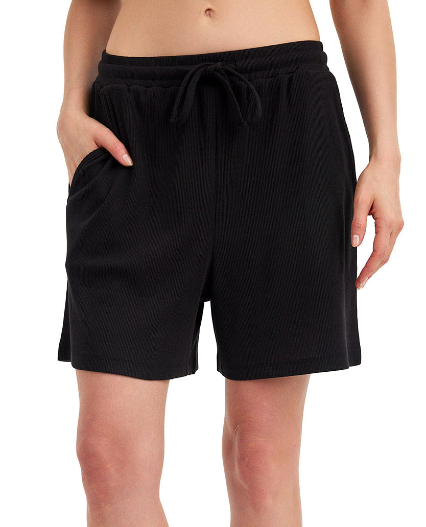 Summer Lounge Ribbed Shorts-Black