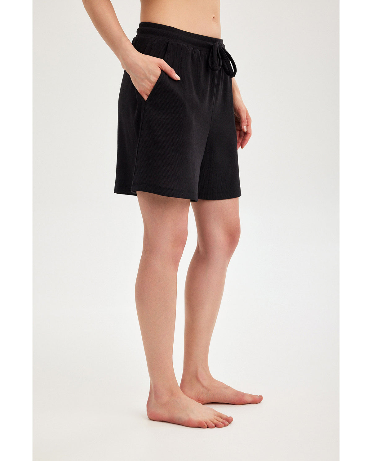 Gottex Beach LifeSummer Lounge Ribbed Shorts-BlackLoungewear