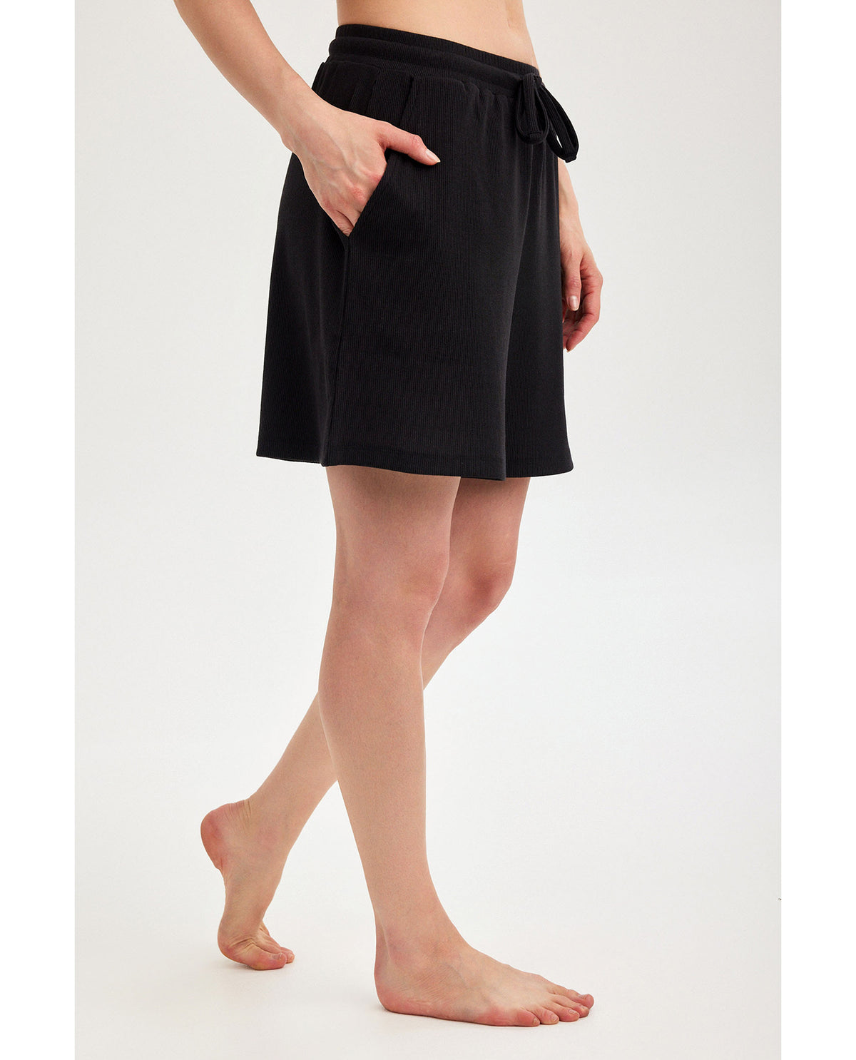 Gottex Beach LifeSummer Lounge Ribbed Shorts-BlackLoungewear