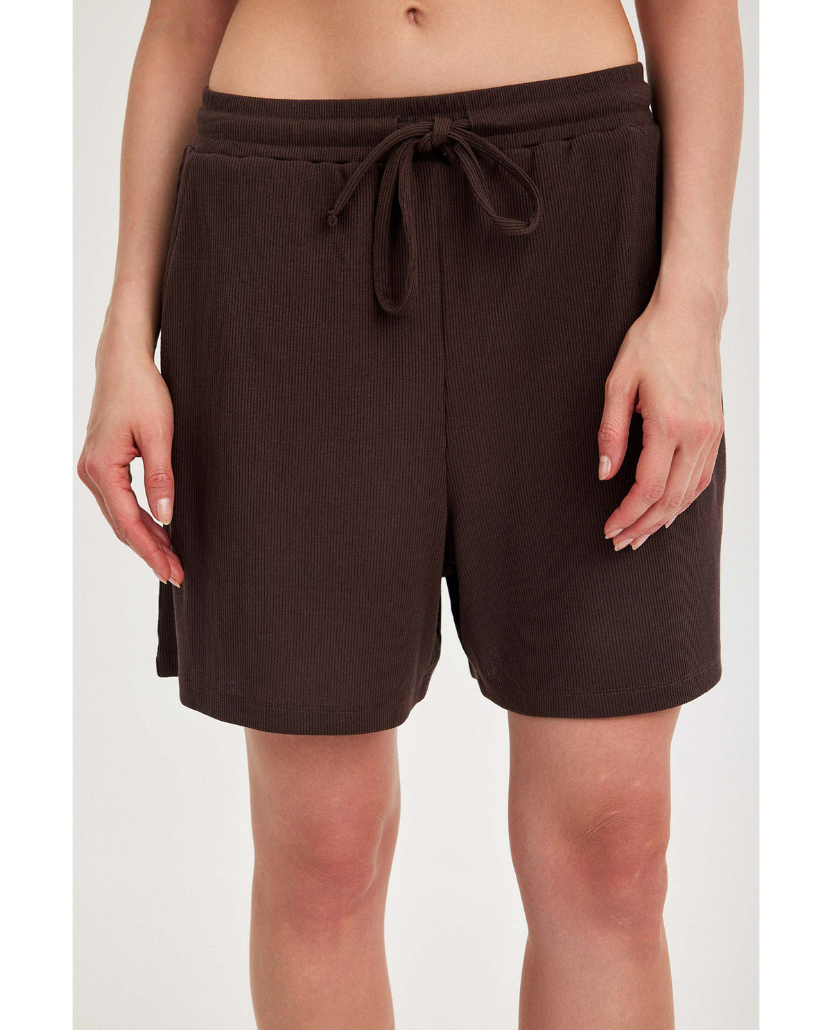 Gottex Beach LifeSummer Lounge Ribbed Shorts-BrownLoungewear