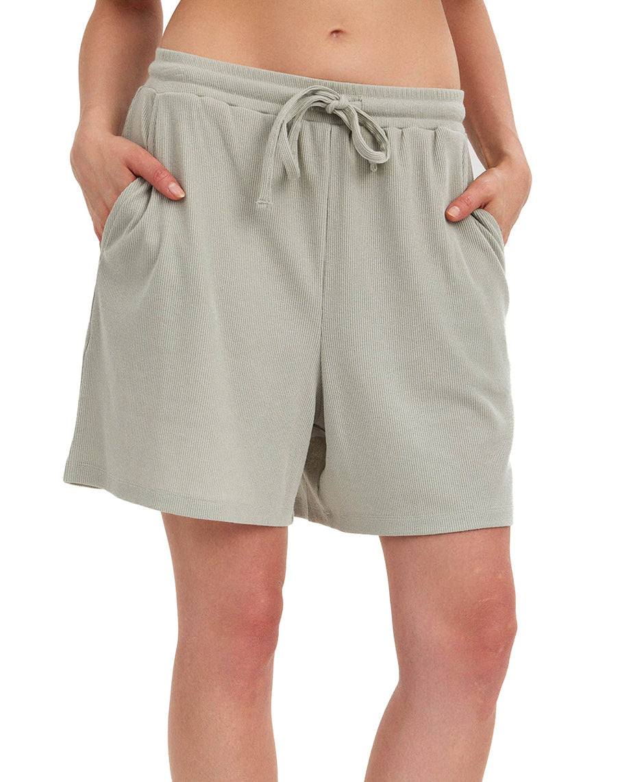 Summer Lounge Ribbed Shorts-Mint