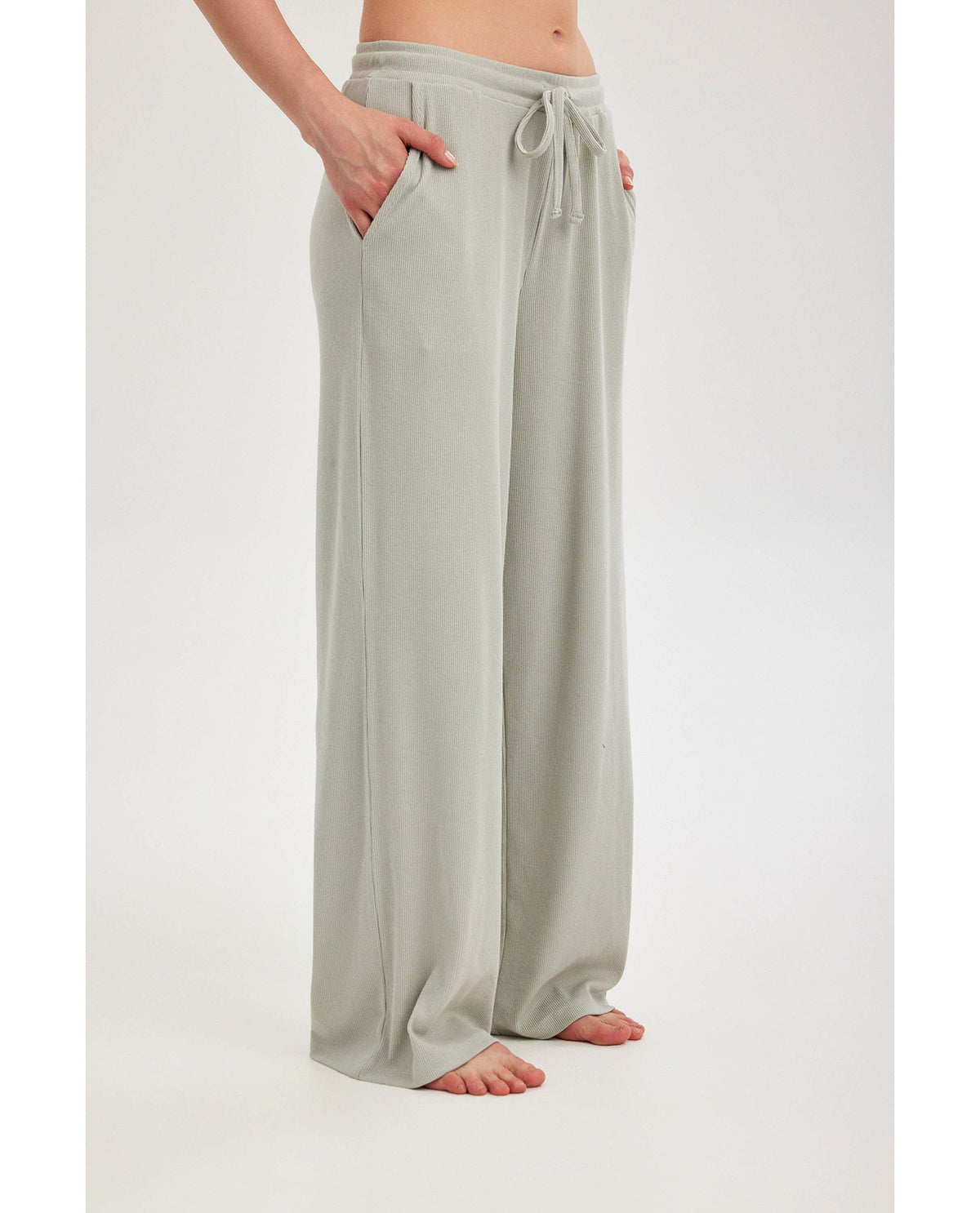 Gottex Beach LifeSummer Lounge Ribbed Wide Leg Pant-MintLoungewear