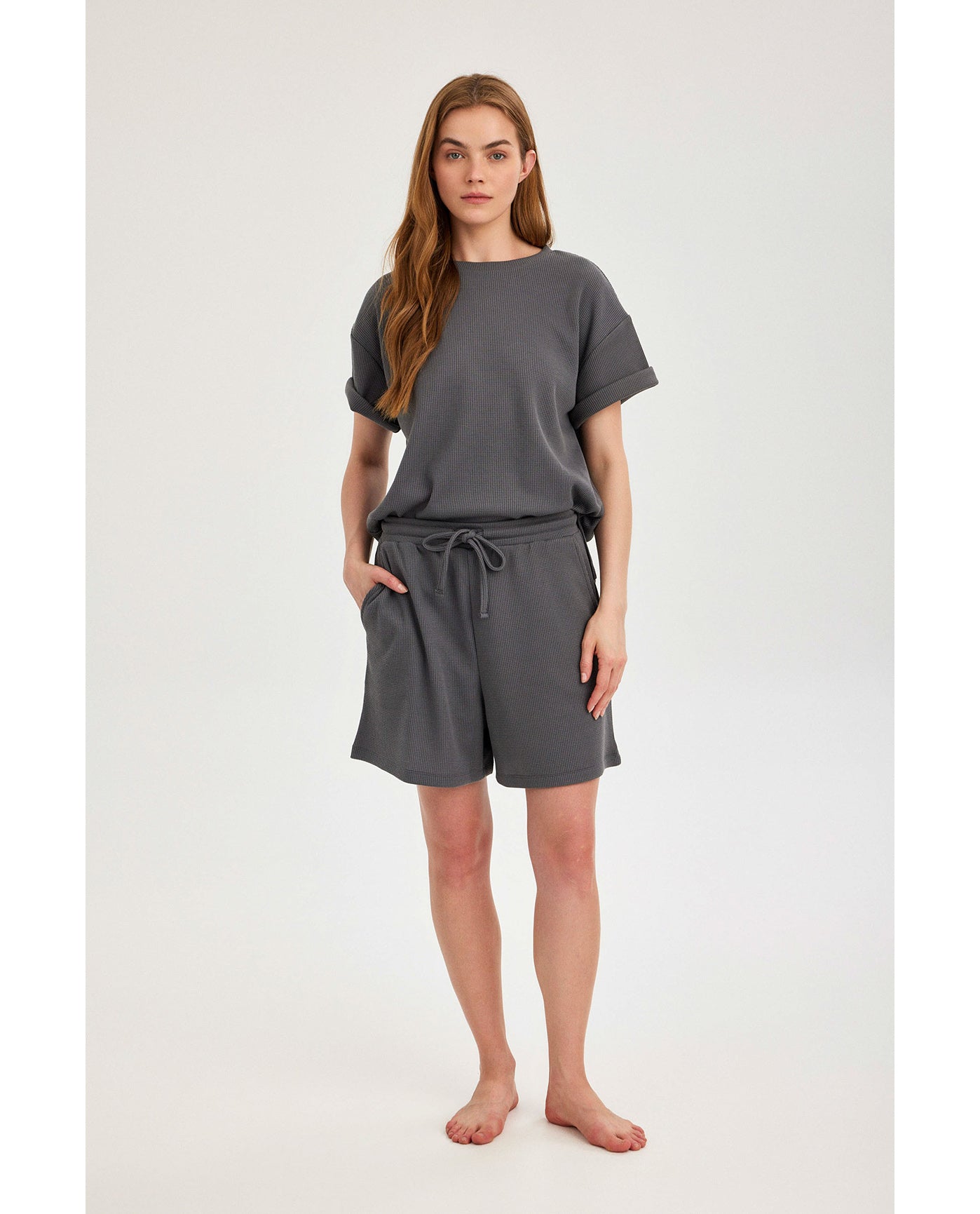Gottex Beach LifeSummer Lounge Waffle T Shirt-Dark GreyLoungewear