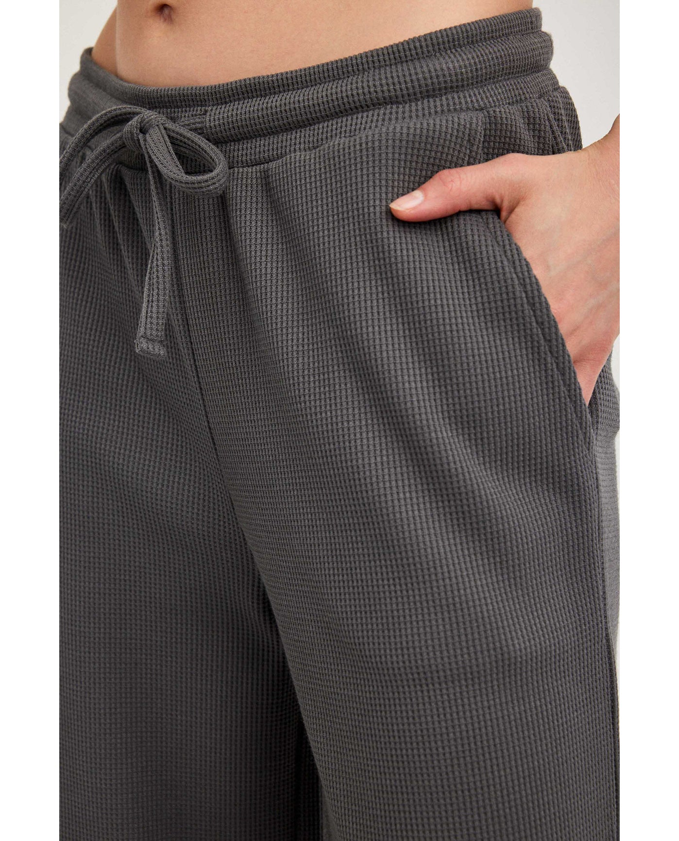 Gottex Beach LifeSummer Lounge Waffle Wide Leg Pant-Dark GreyLoungewear