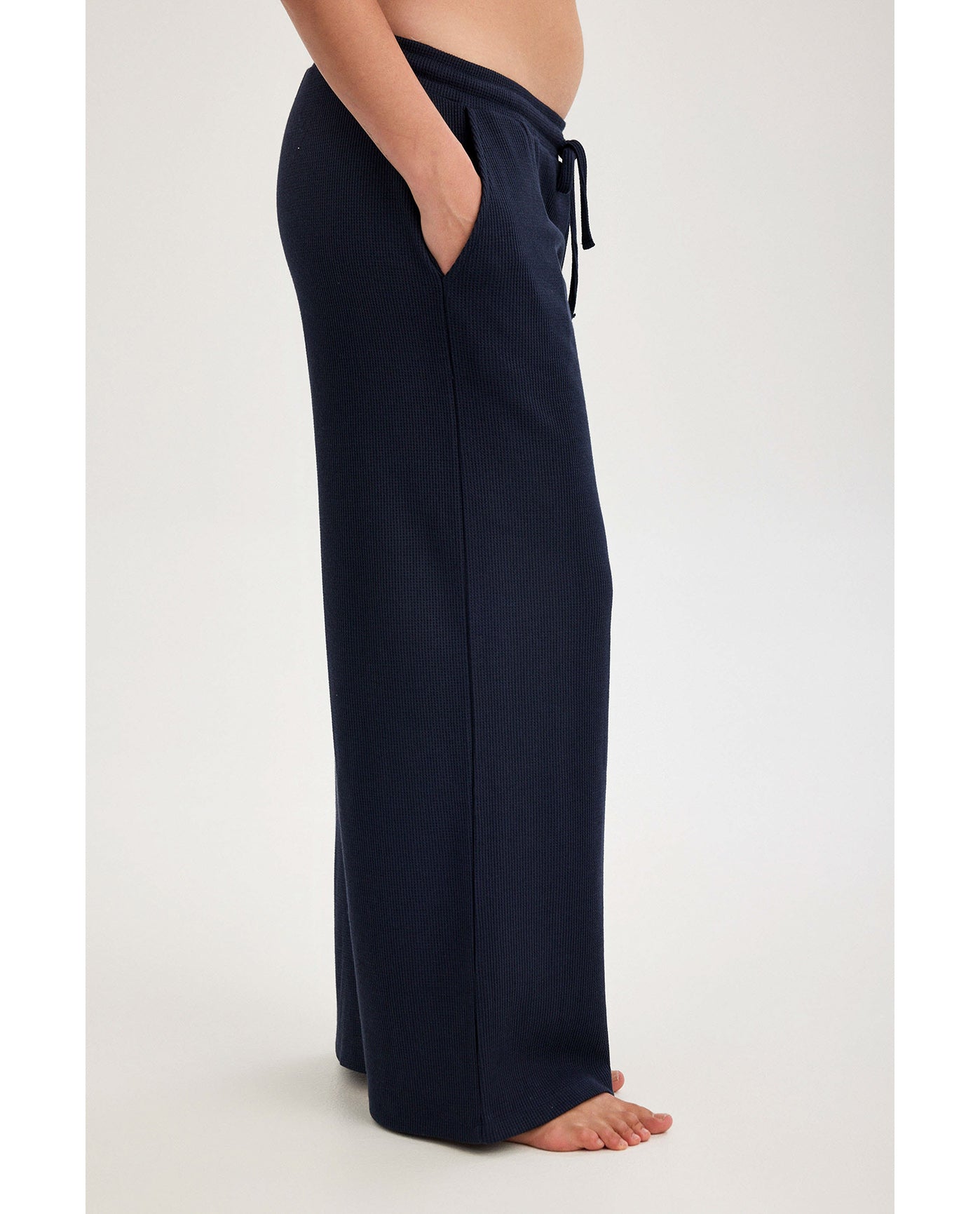 Gottex Beach LifeSummer Lounge Waffle Wide Leg Pant-NavyLoungewear