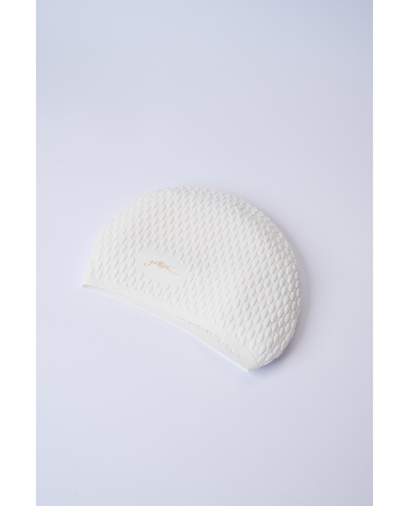 White Textured Swim Cap-White