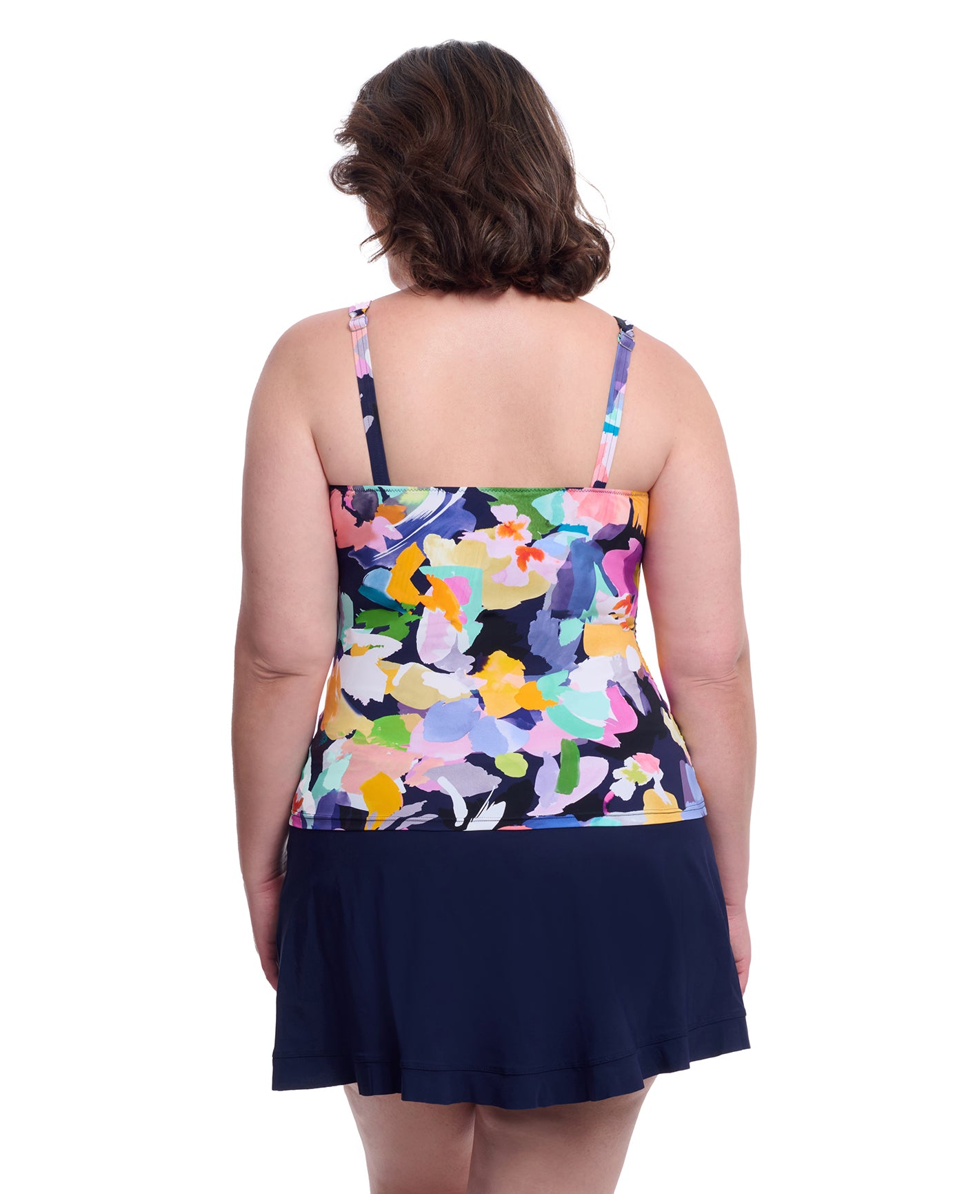 Holi Plus Size Sweetheart Underwire Tankini Top-Multi