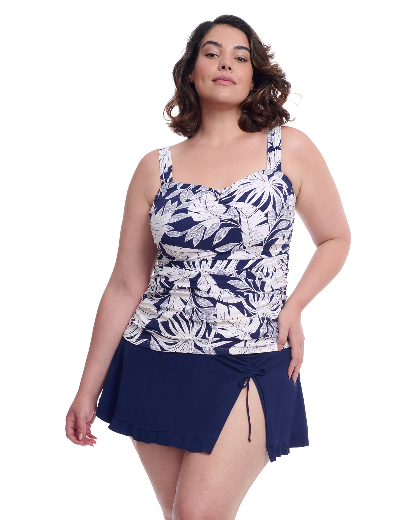 Malaya Plus Size Sweetheart Underwire Tankini Top