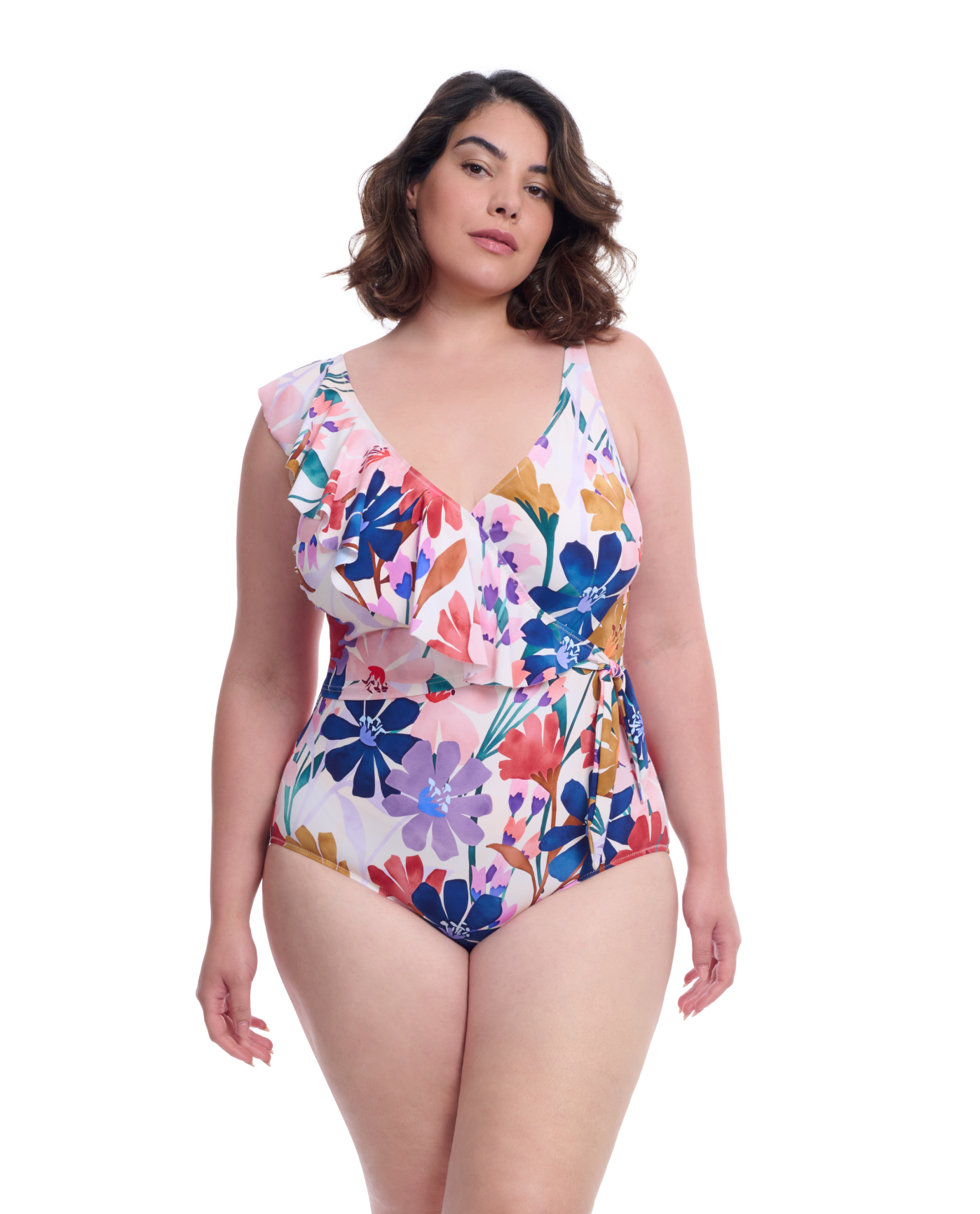 Melody Plus Size Asymmetrical Ruffle Surplice