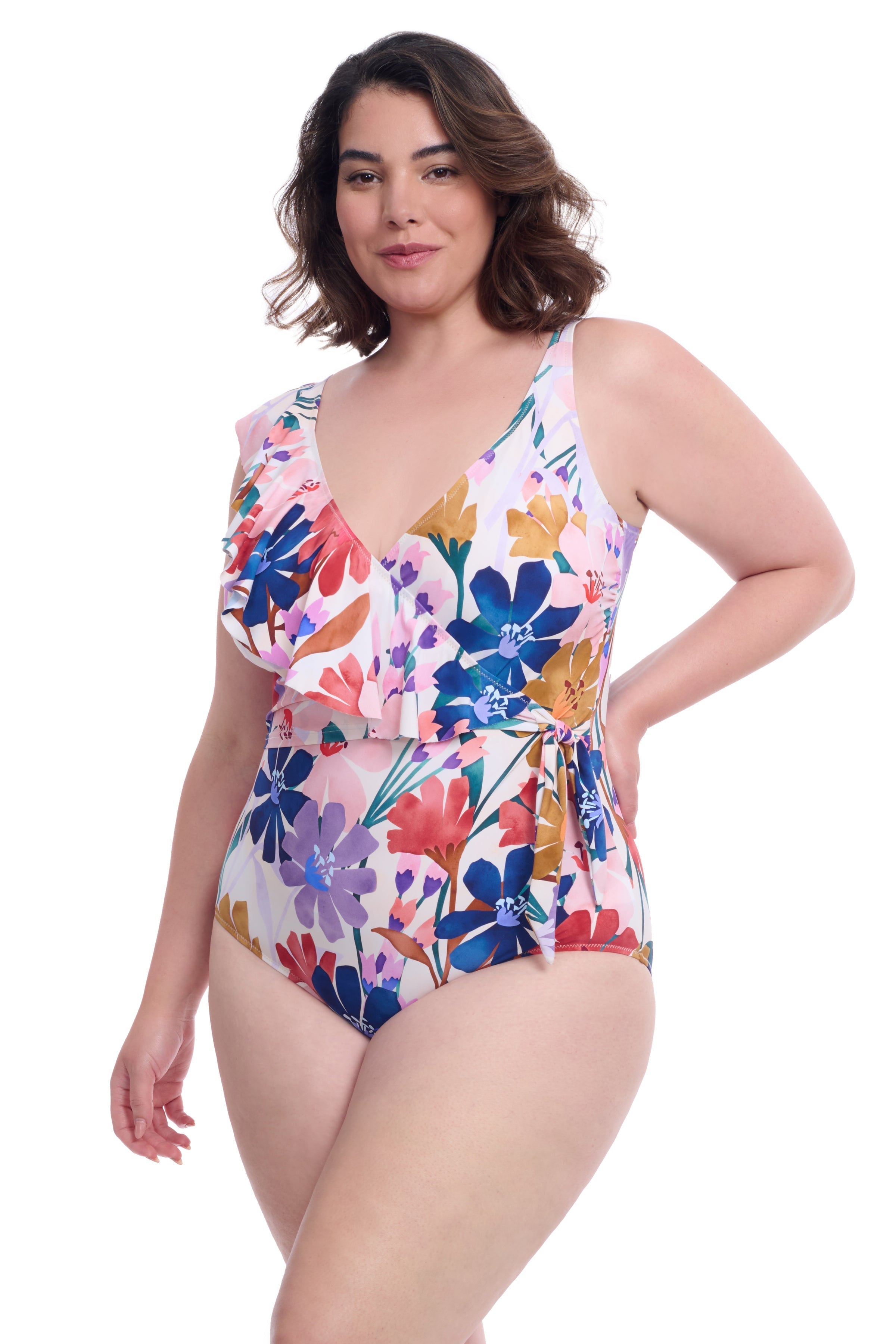 Melody Plus Size Asymmetrical Ruffle Surplice