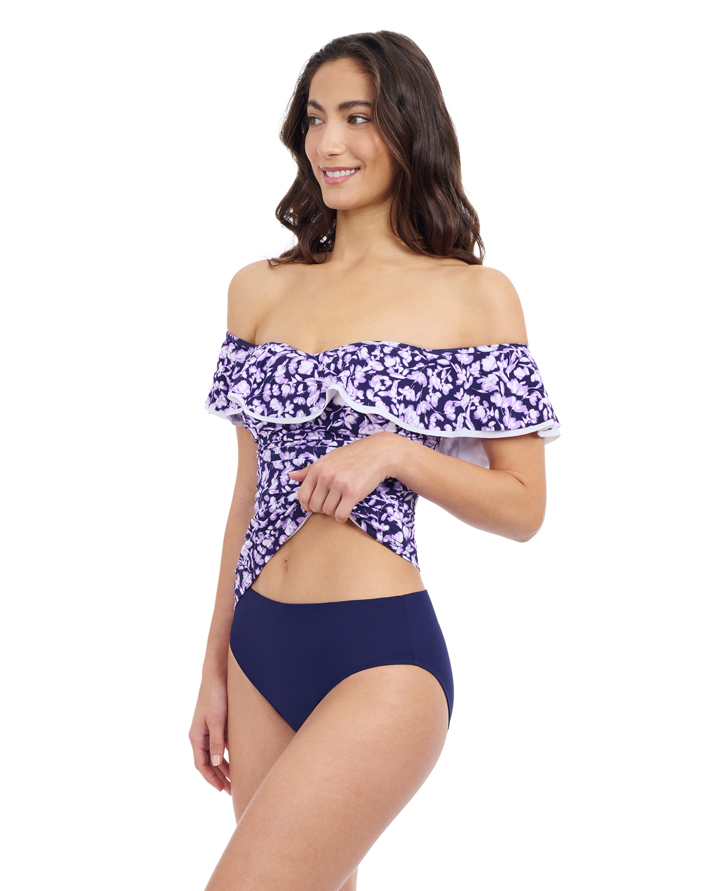 Profile By Gottex Juliette Off Shoulder Tankini Tops | Profile Juliette Navy