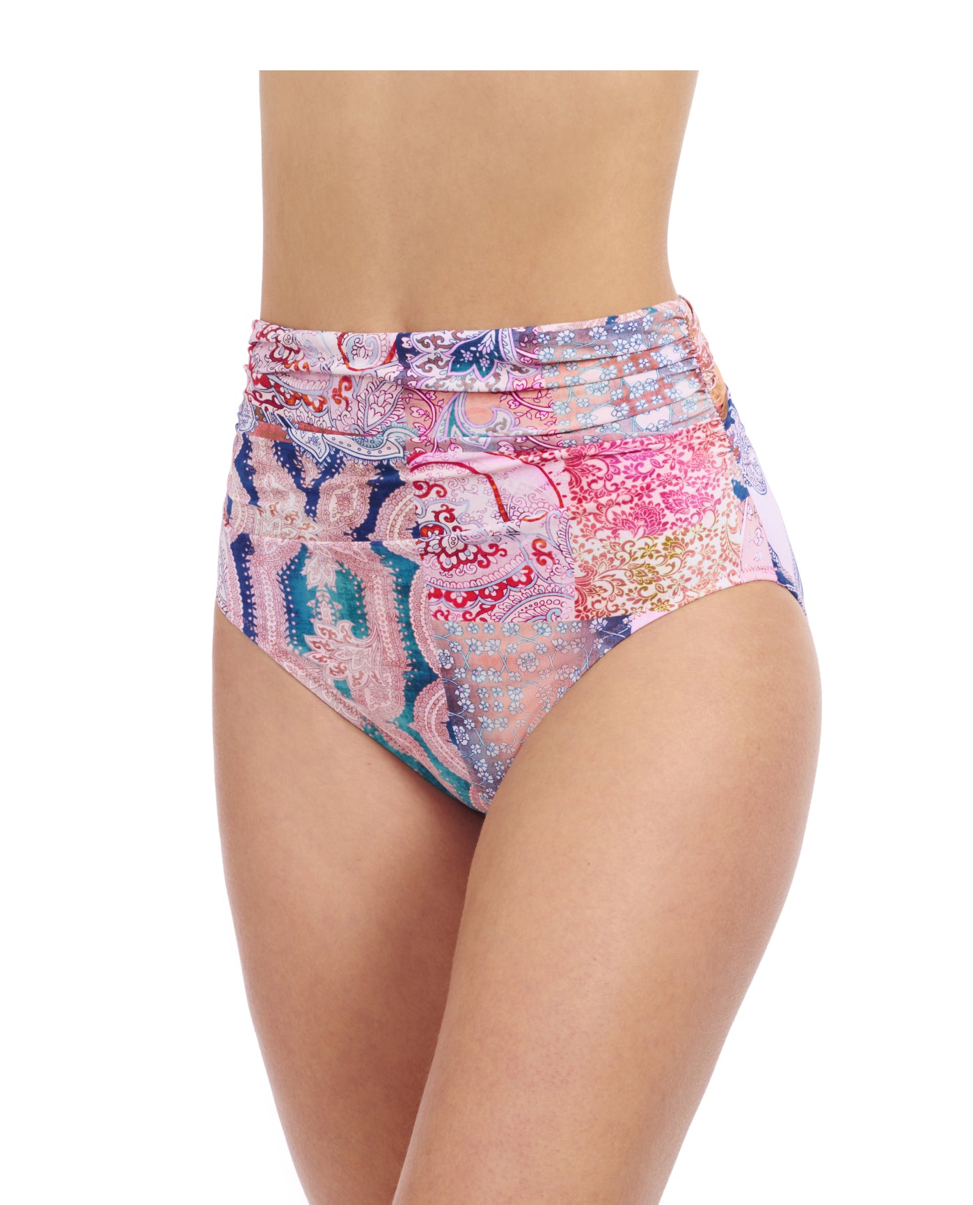 Karma Shirred High Waist Swim Bottom
