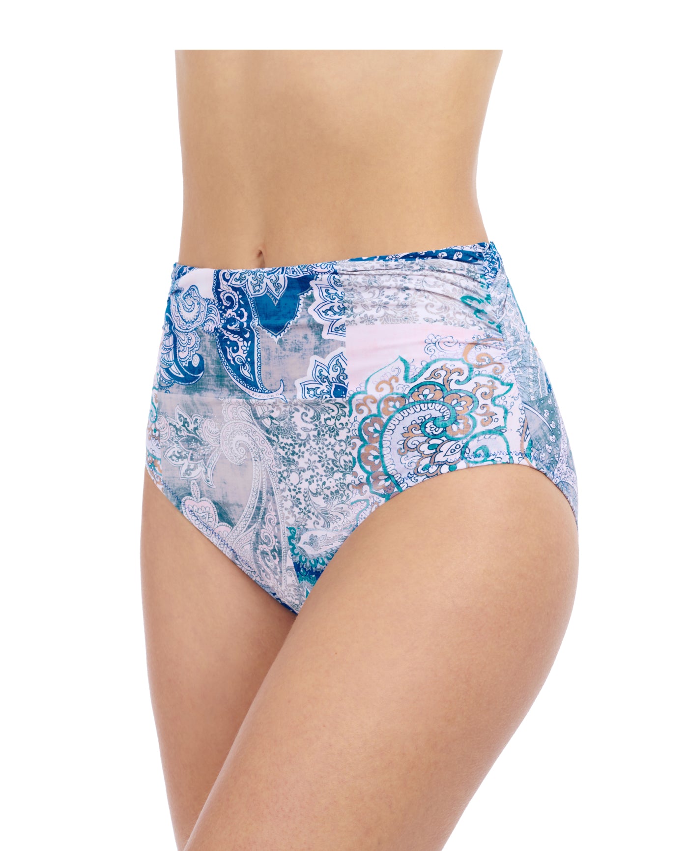 Karma Shirred High Waist Swim Bottom