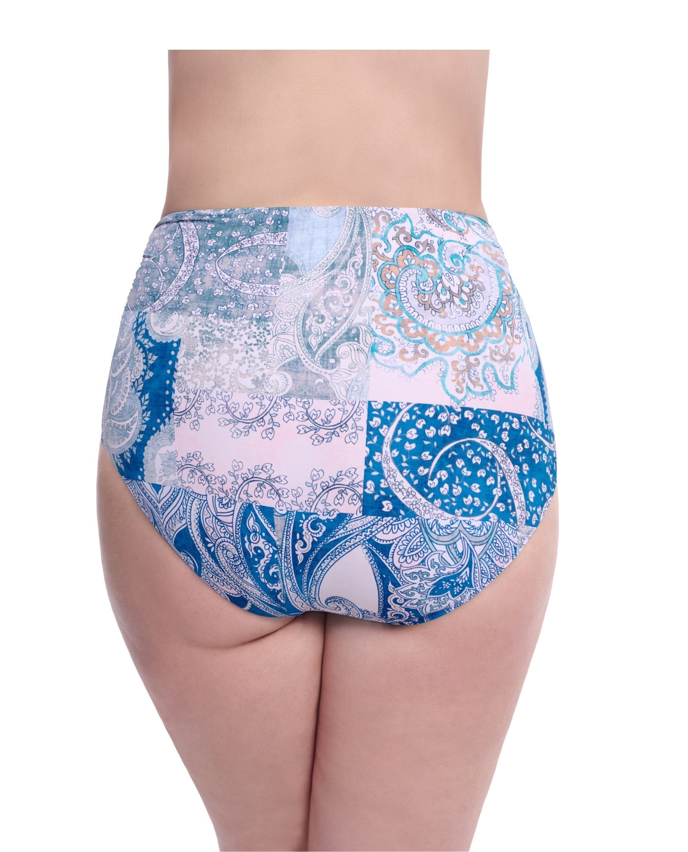 Profile By Gottex Karma Plus Size High Waist Swim Bottom | Profile Karma Blue Multi