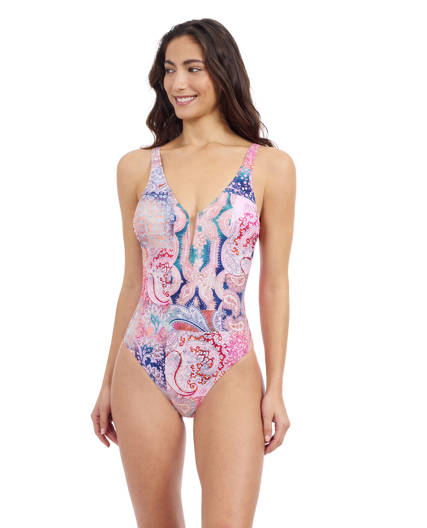 Profile By Gottex Karma V Neck One Piece Swimsuit