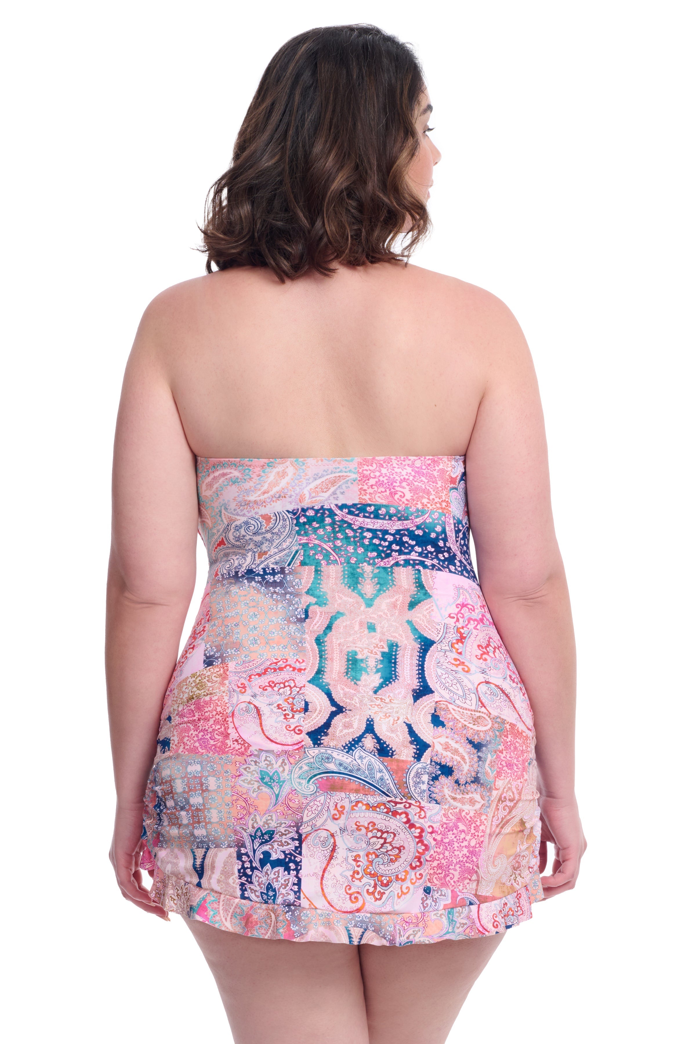 Profile By Gottex Karma Plus Size Underwire Bandeau Swimdress | Profile Karma Multi