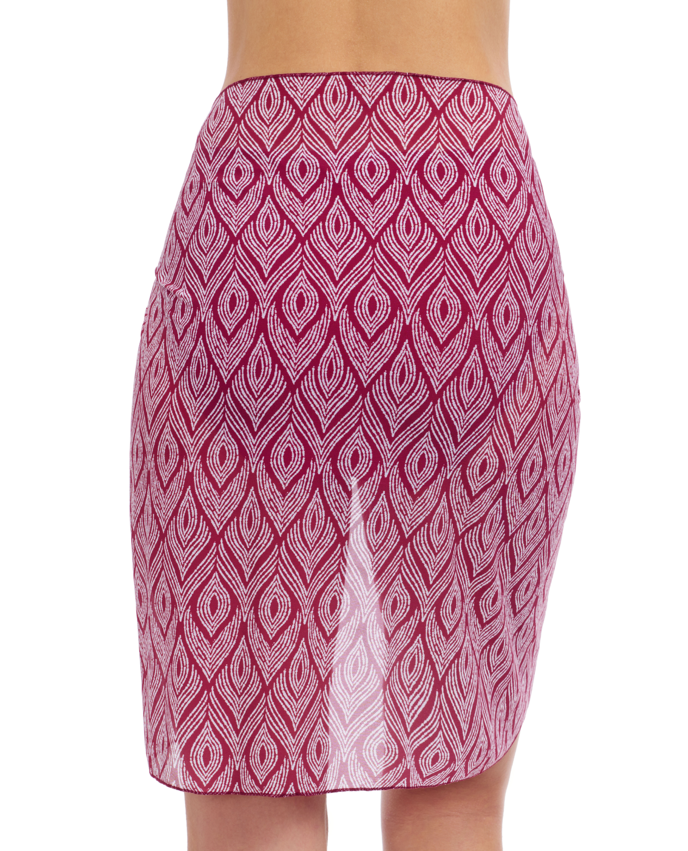 Profile By Gottex Plume Sarong Wrap Cover Up Skirt | Profile Plume Brick and White