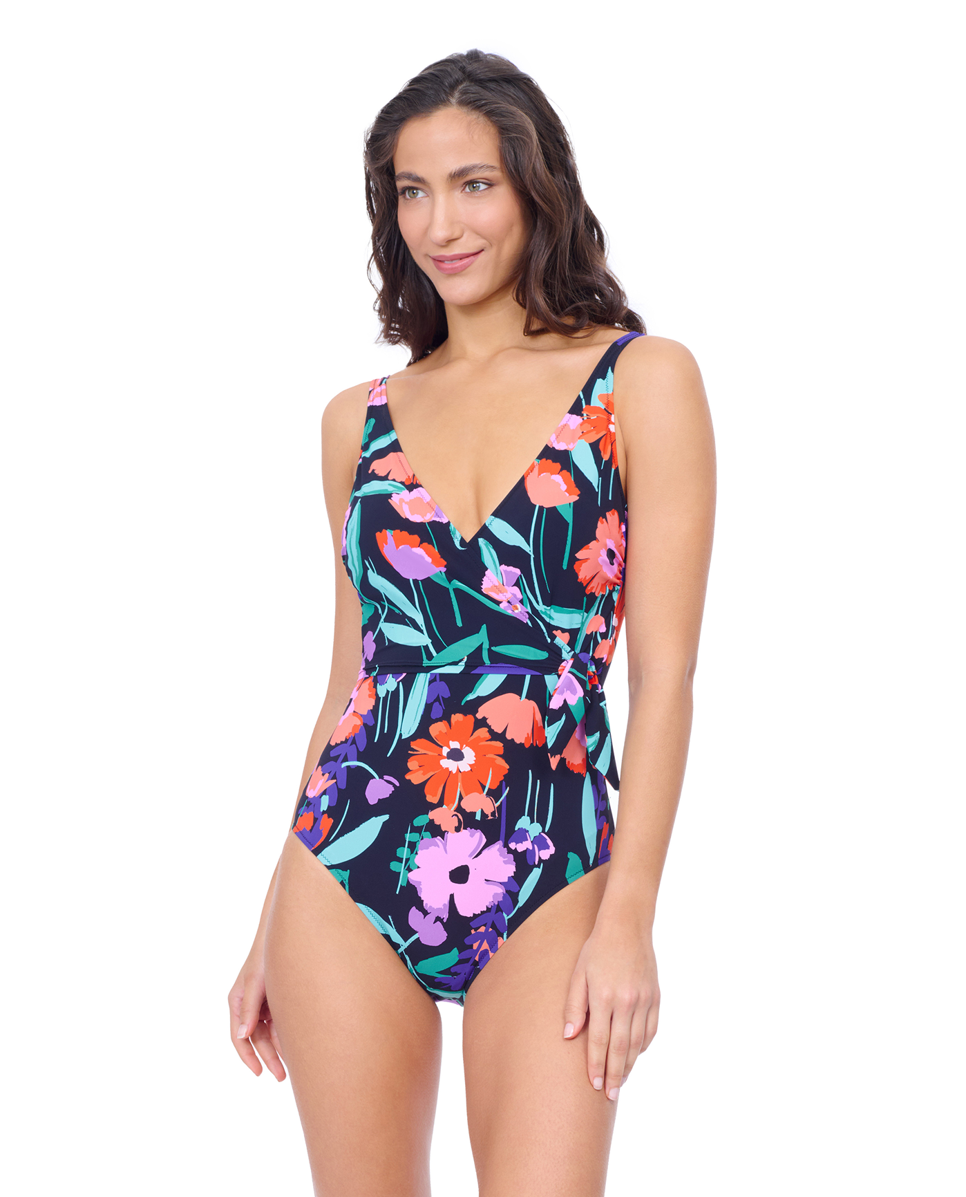 Marguerite V Neck Ruffle Surplice One Piece Swimsuit