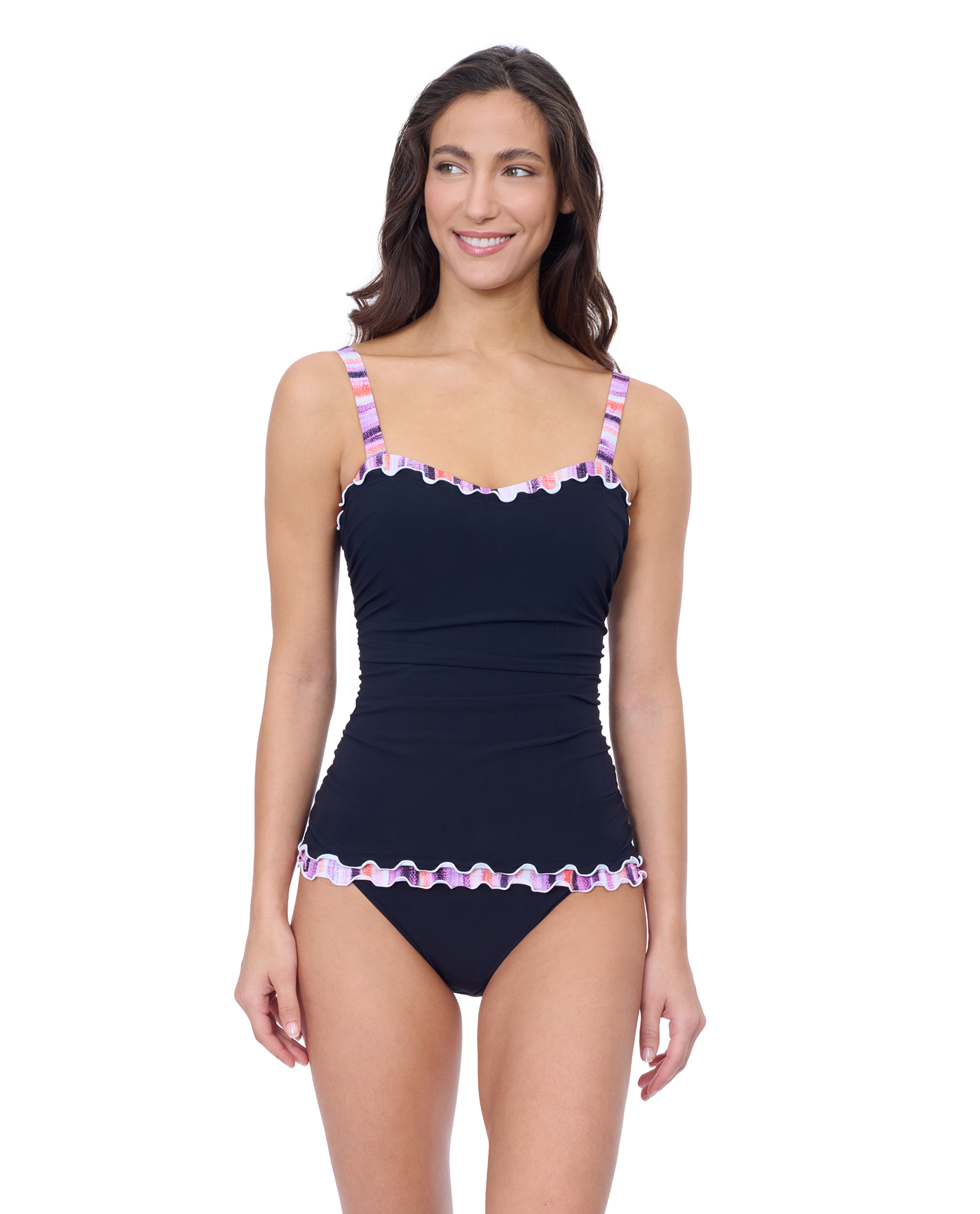 Riga D Cup Solid Center Ruched Tankini Profile by Gottex
