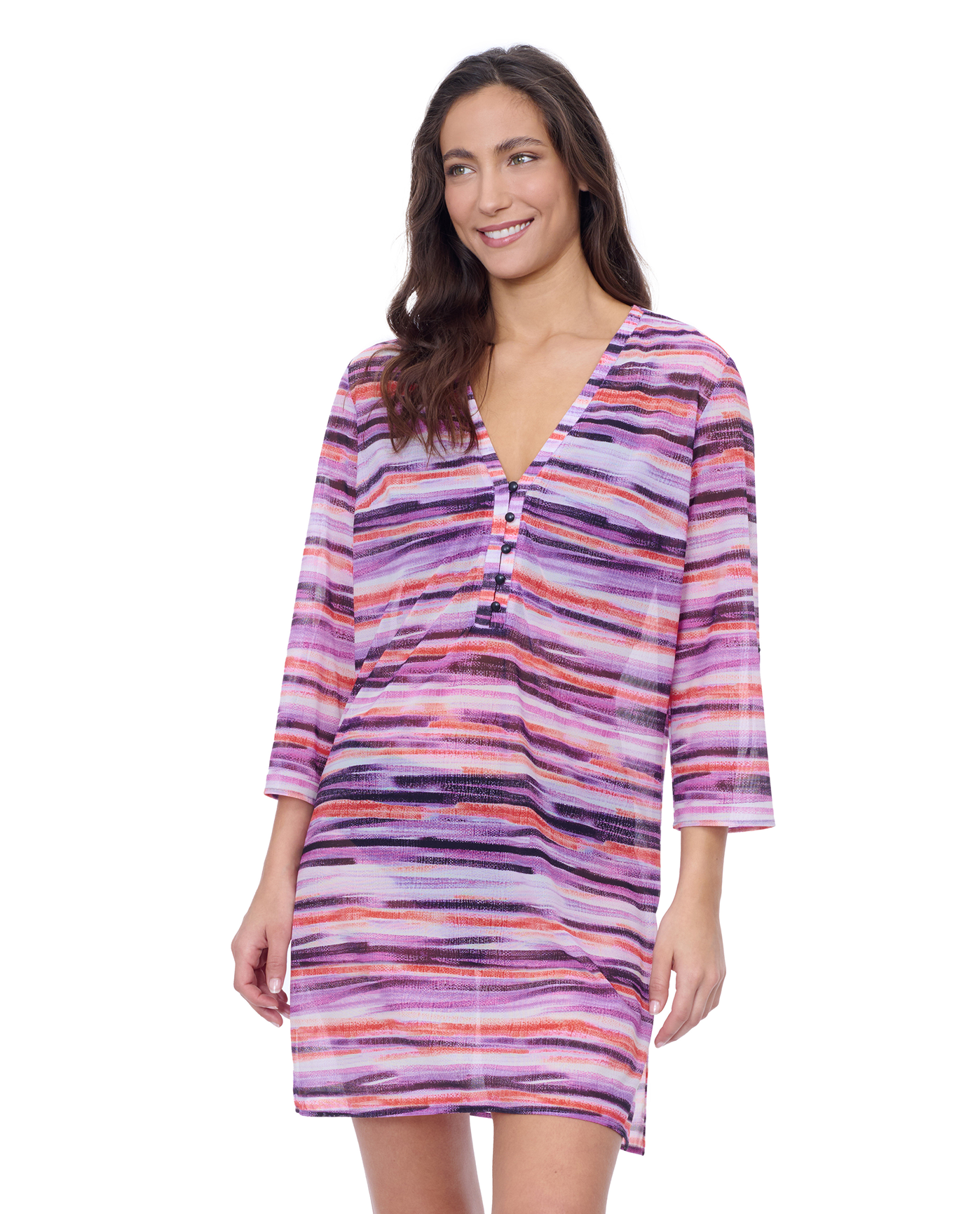Riga V Neck Mesh Cover-Up Dress