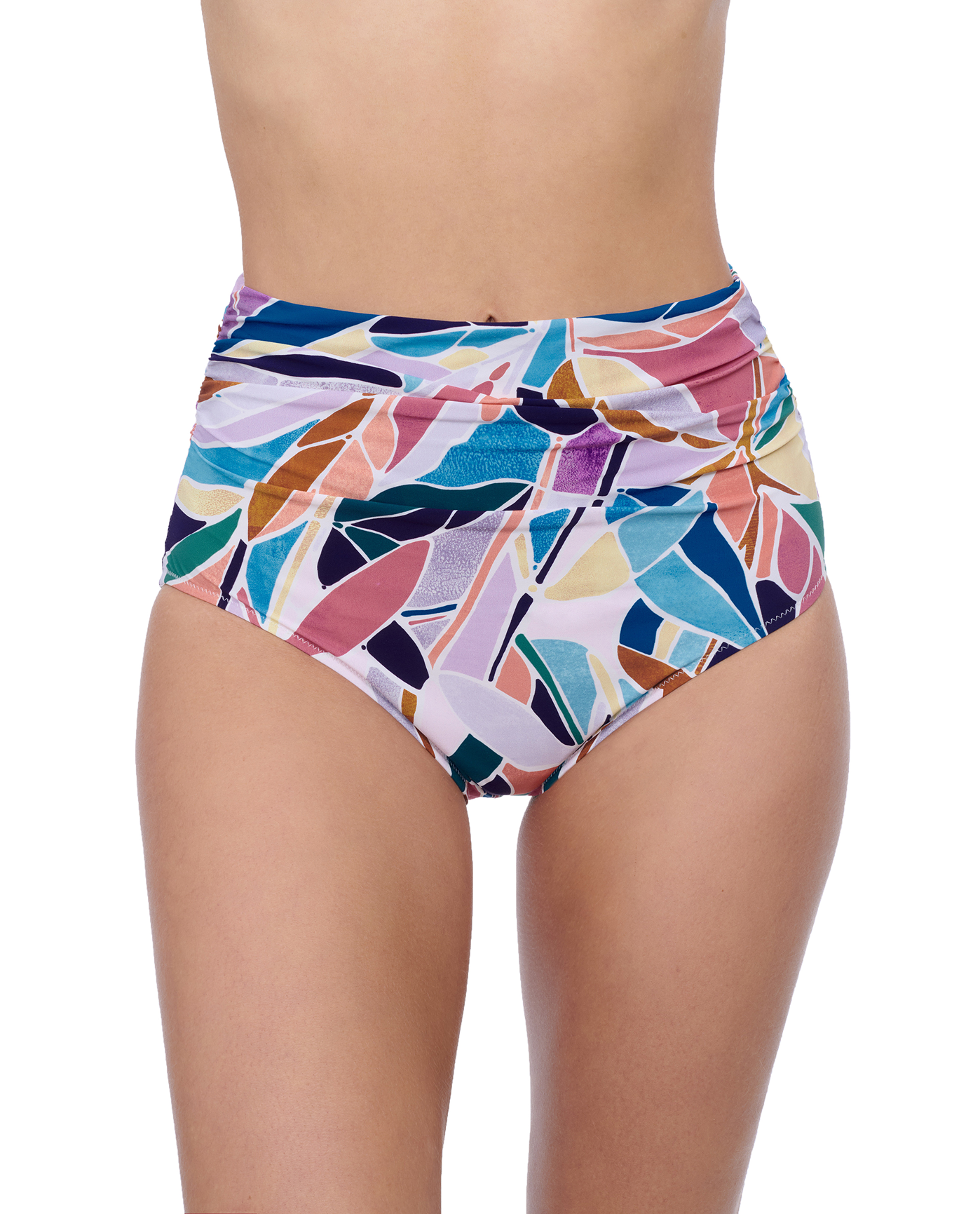 Aura Shirred High Waist Swim Bottom