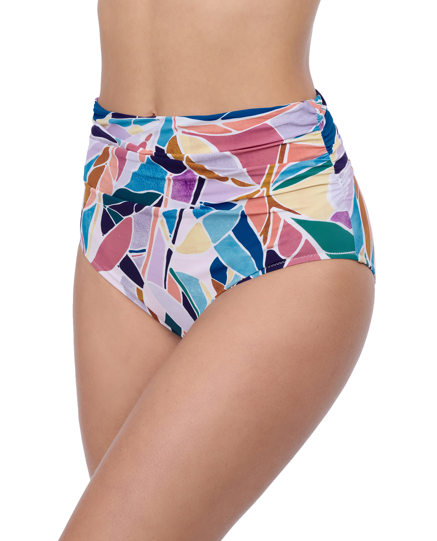 Aura Shirred High Waist Swim Bottom