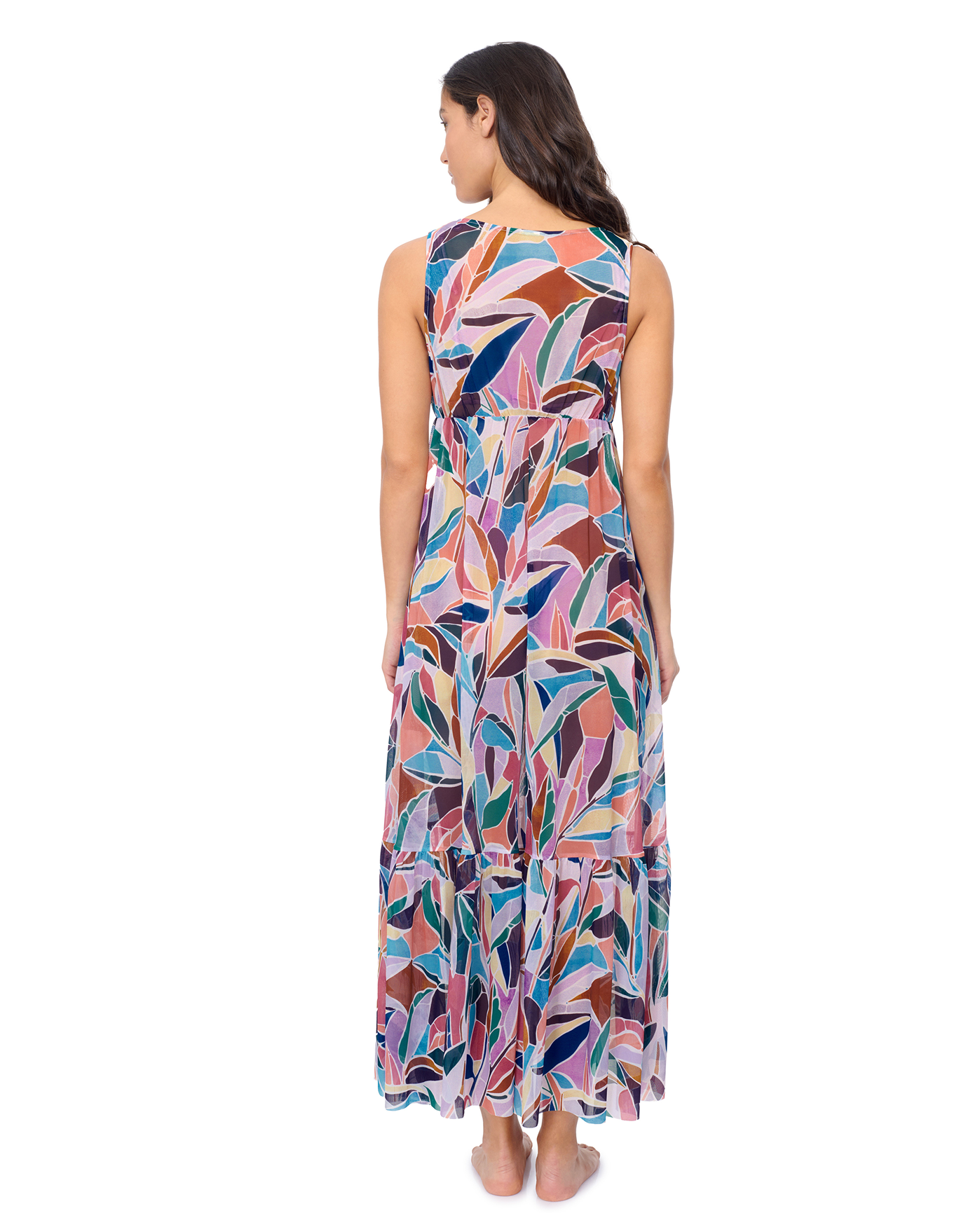 Aura V Neck Maxi Mesh Dress