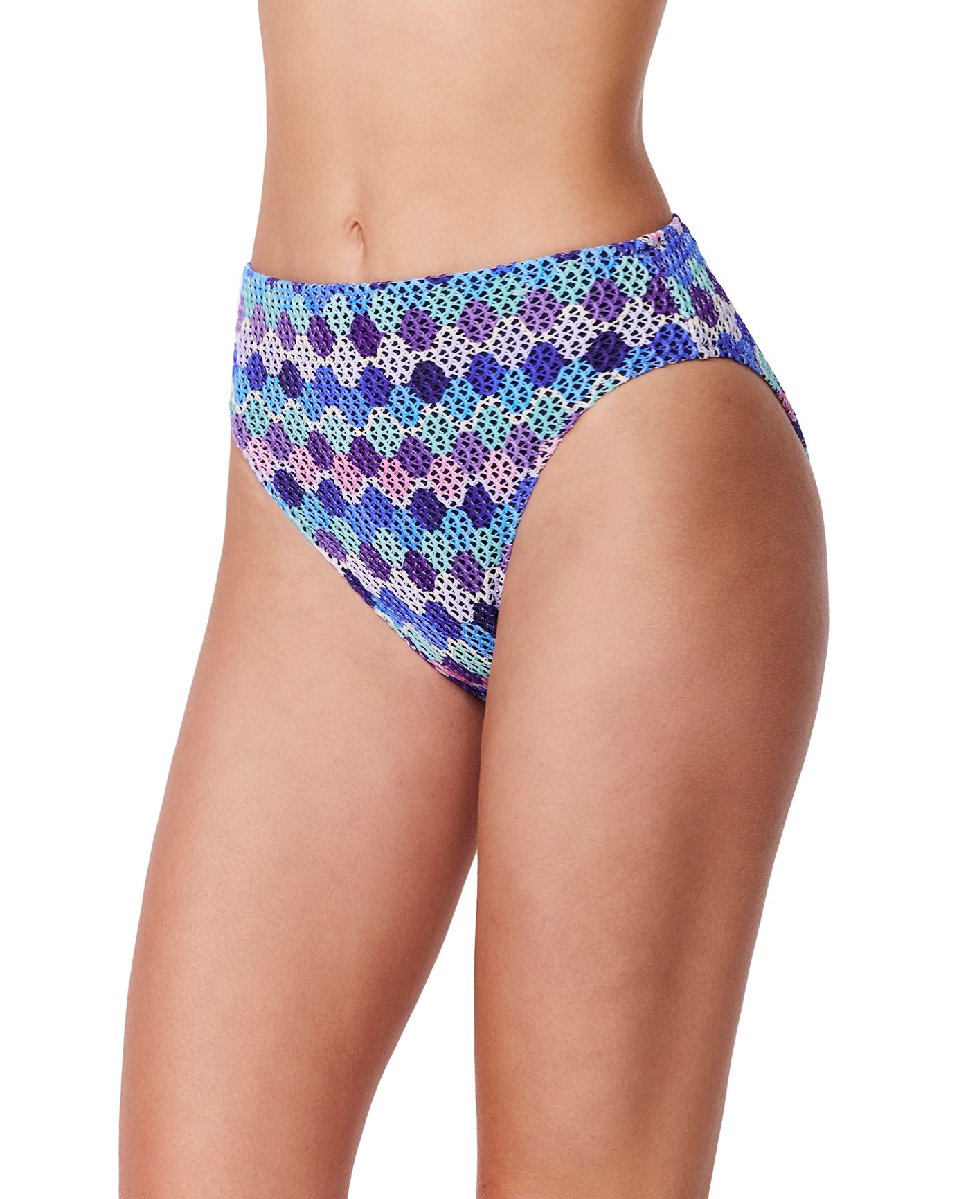 Retro Riviera High Waist Netted Crochet Swim Bottom