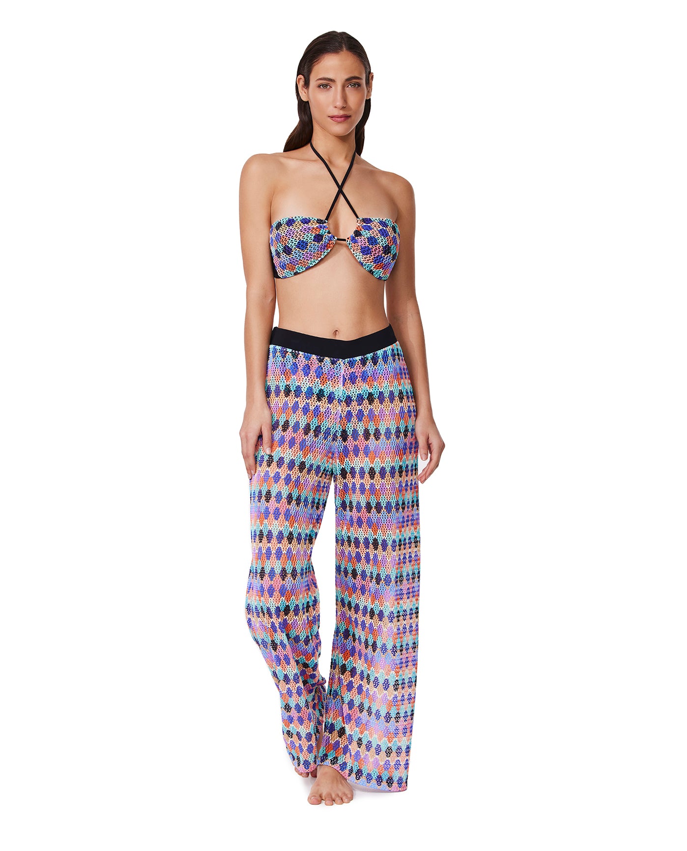 Retro Riviera Netted Crochet Beach Pant Cover-Up