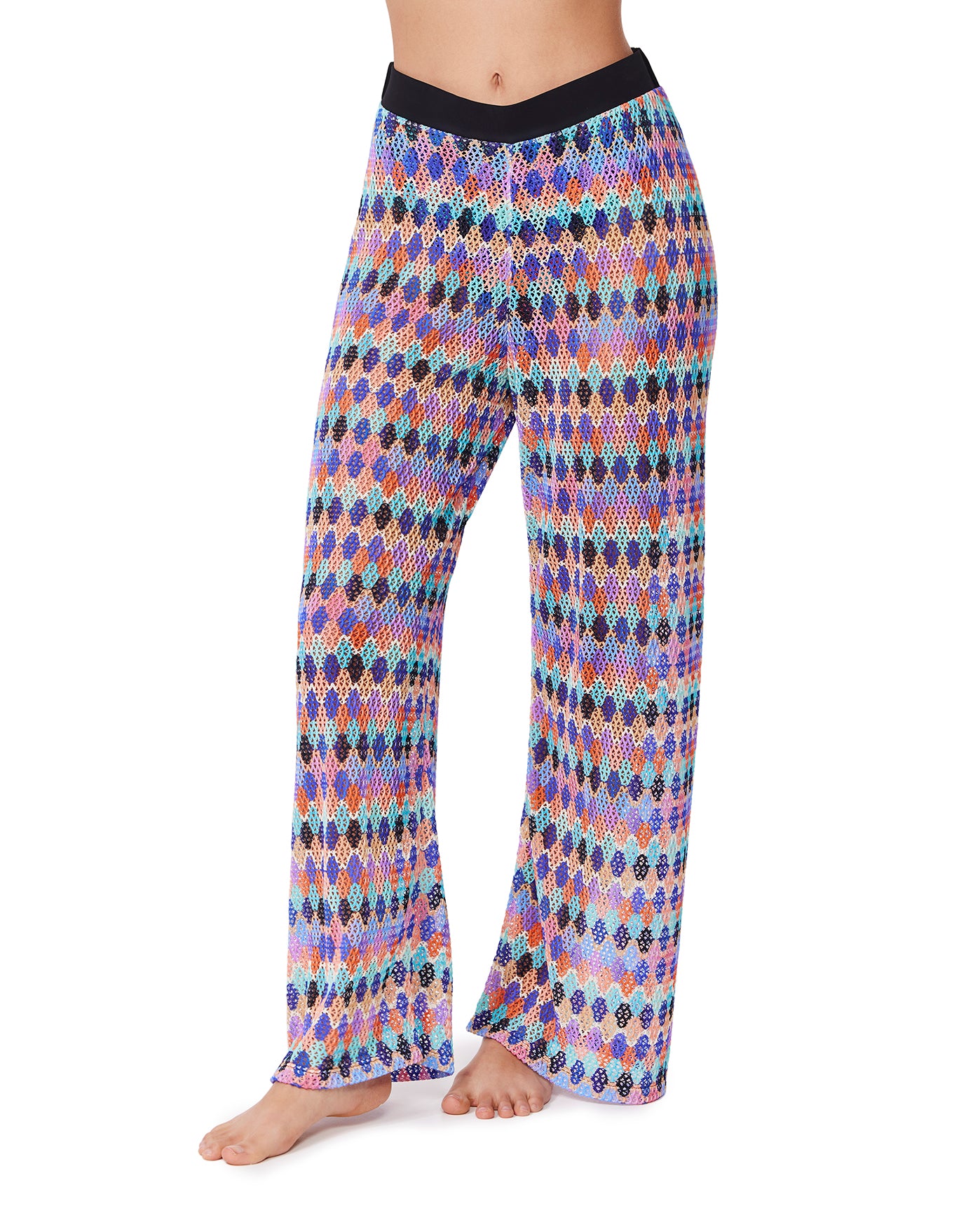 Retro Riviera Netted Crochet Beach Pant Cover-Up