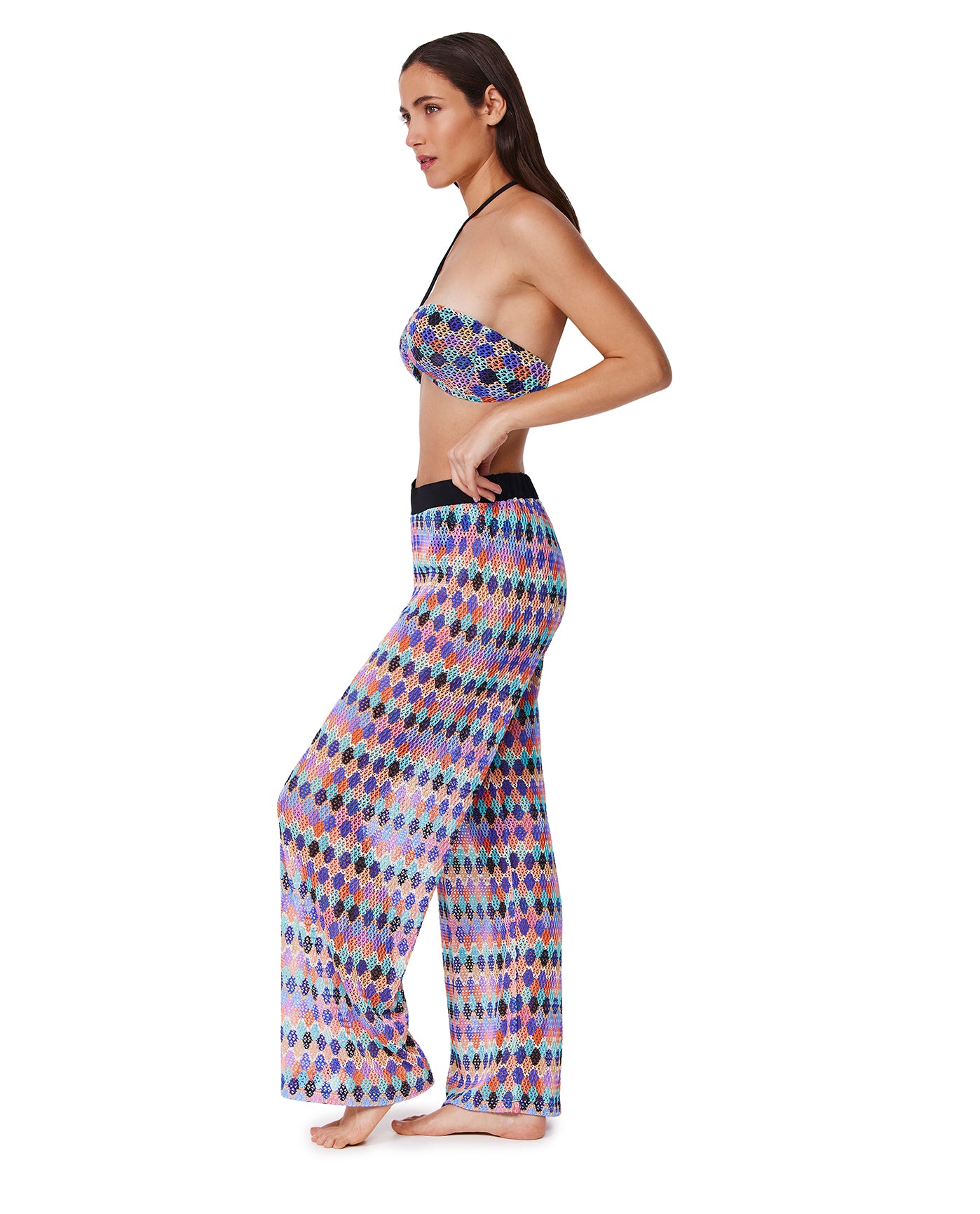 Retro Riviera Netted Crochet Beach Pant Cover-Up