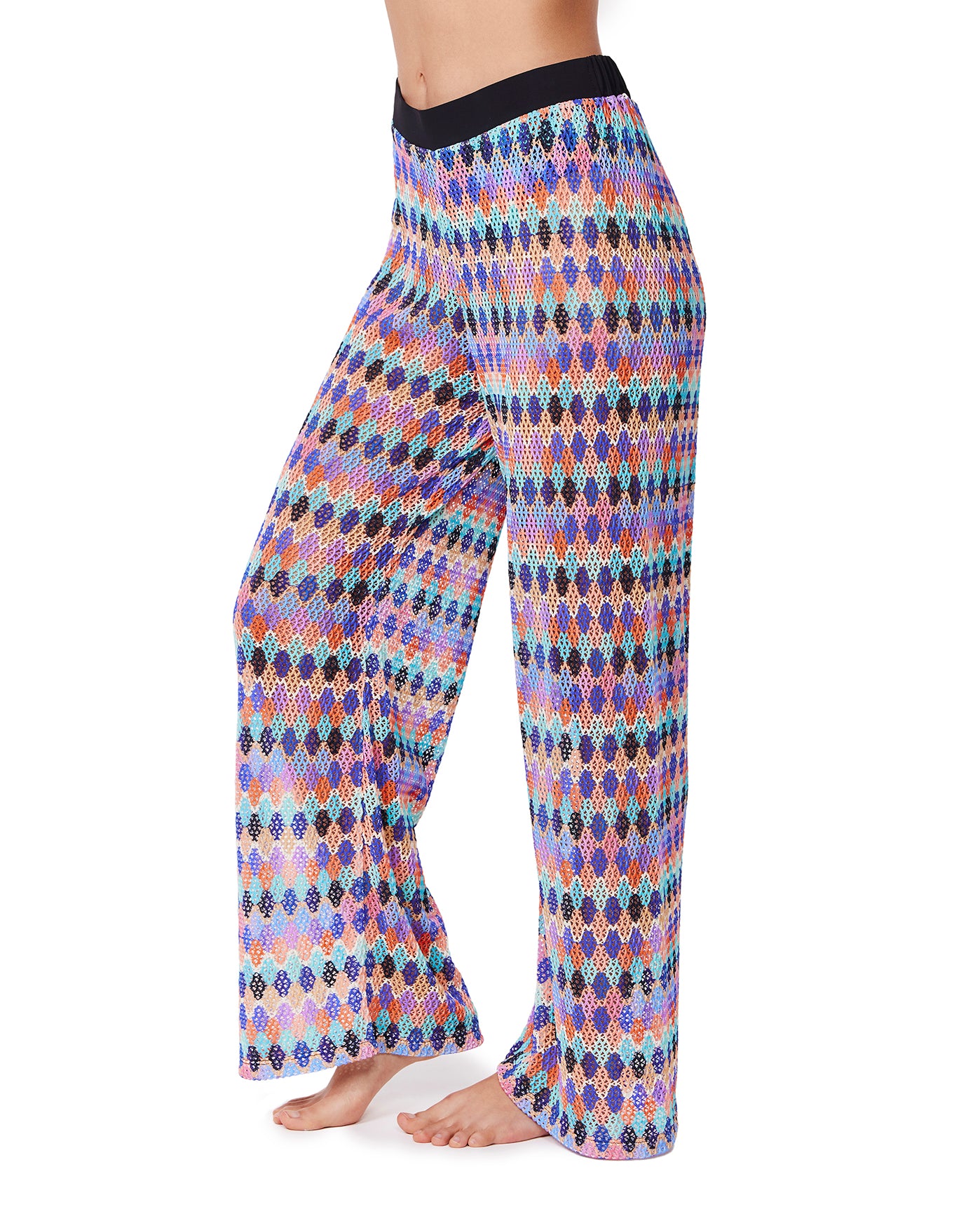 Retro Riviera Netted Crochet Beach Pant Cover-Up