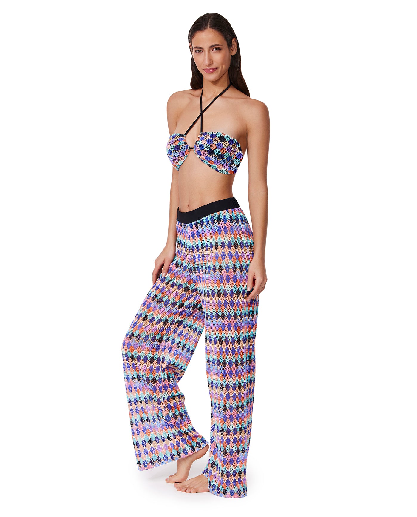 Retro Riviera Netted Crochet Beach Pant Cover-Up